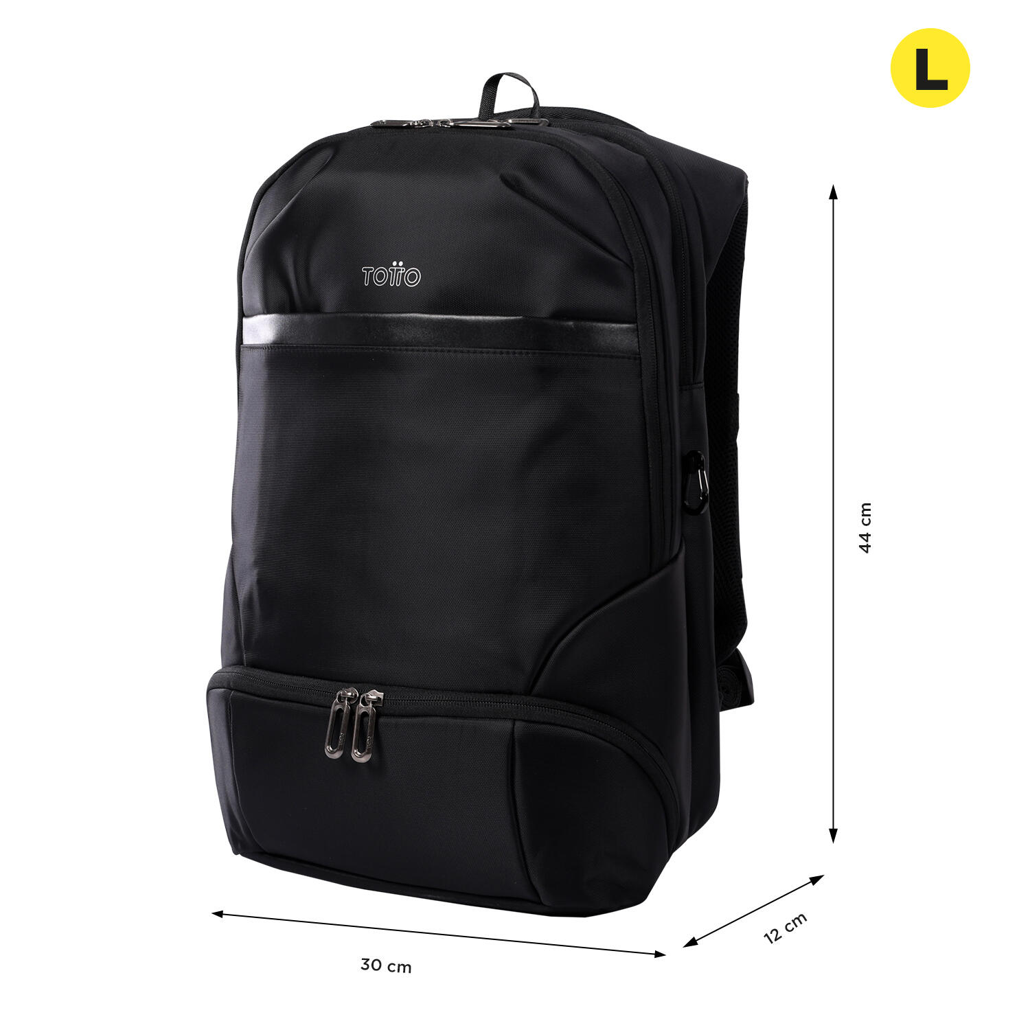 Totto Mochila urbana Kano Negro Poliéster 30 x 44 x 12 cm 2/4
