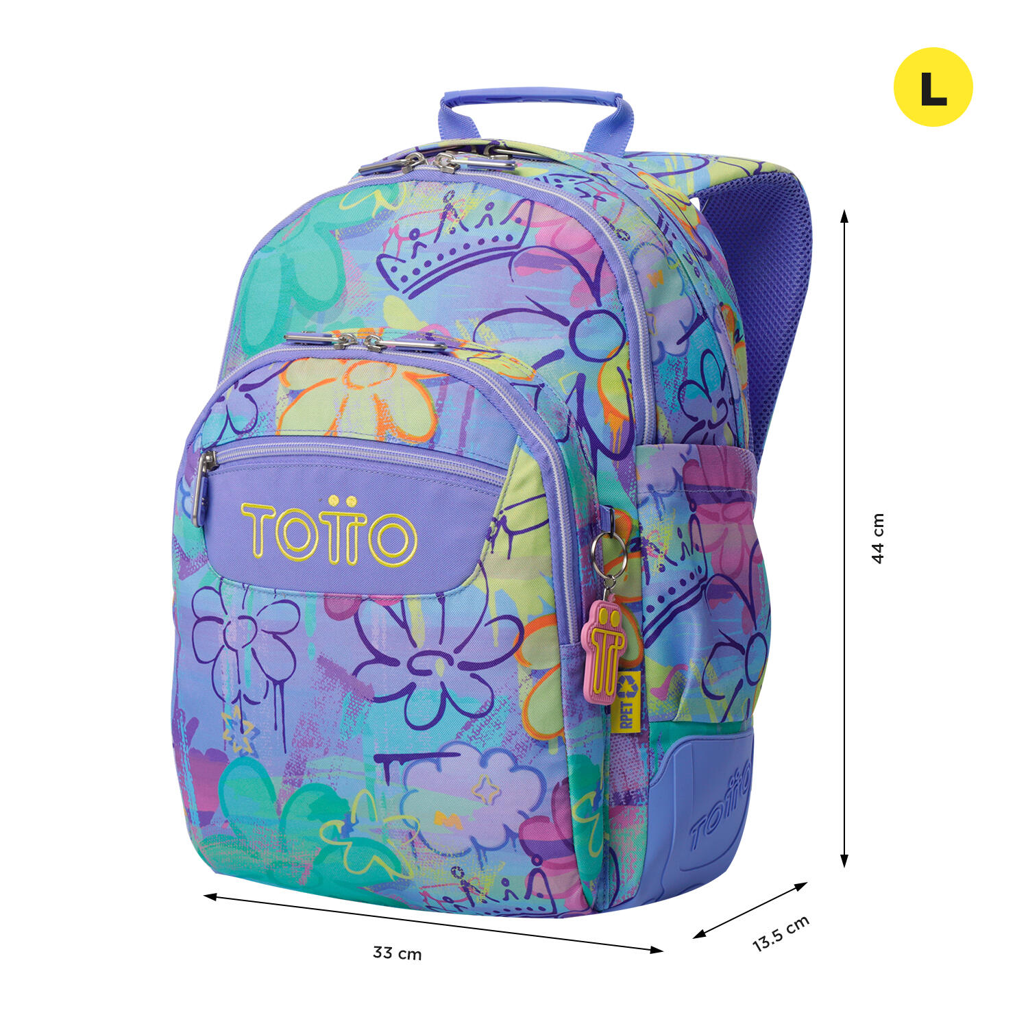 Totto Mochila escolar Rayol Grafily Poliéster reciclado 33 x 44 x 13.5 cm 2/5