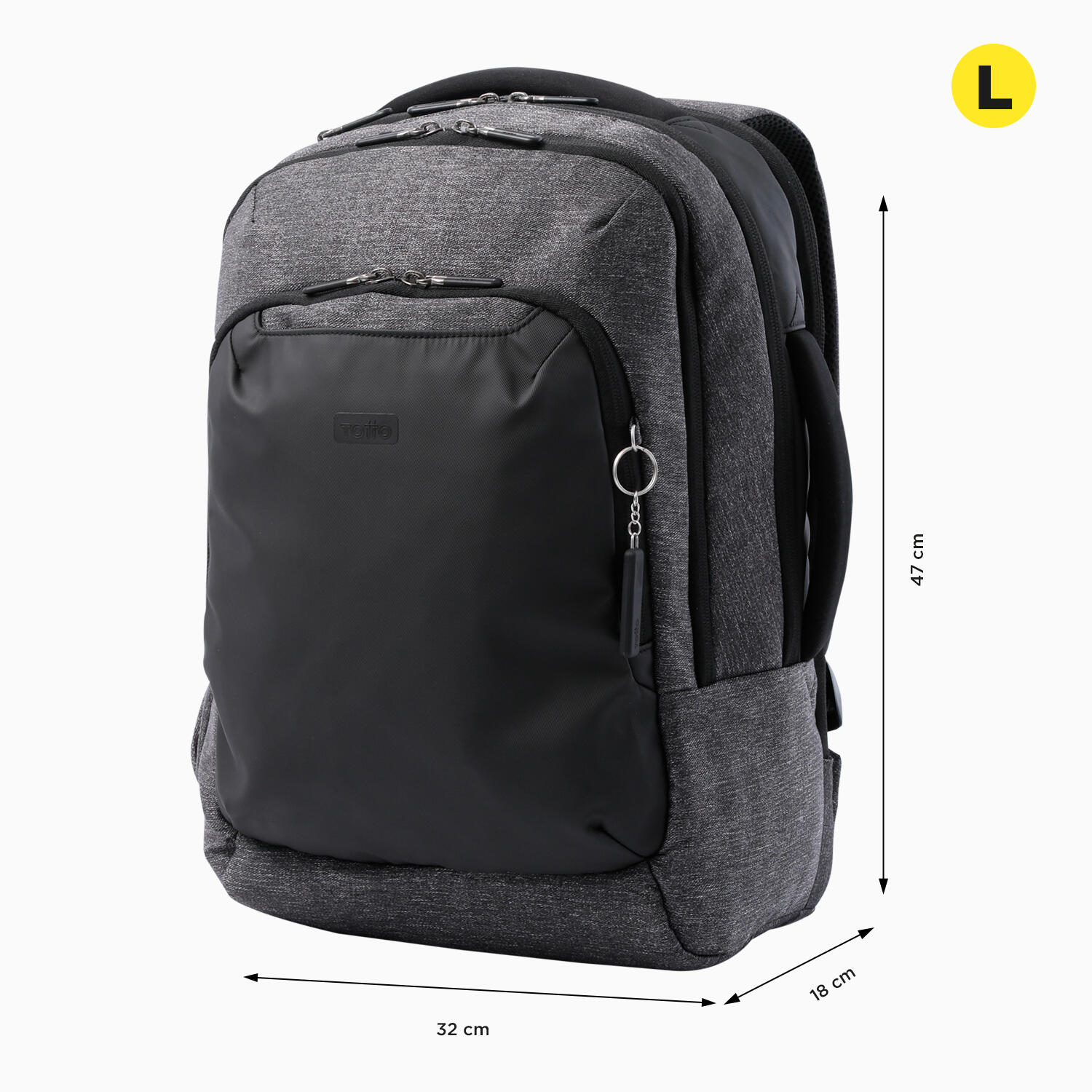 Totto Mochila ejecutiva GTX 2.0 Charcoal Mix Poliéster 32 x 44.5 x 18 cm 2/5