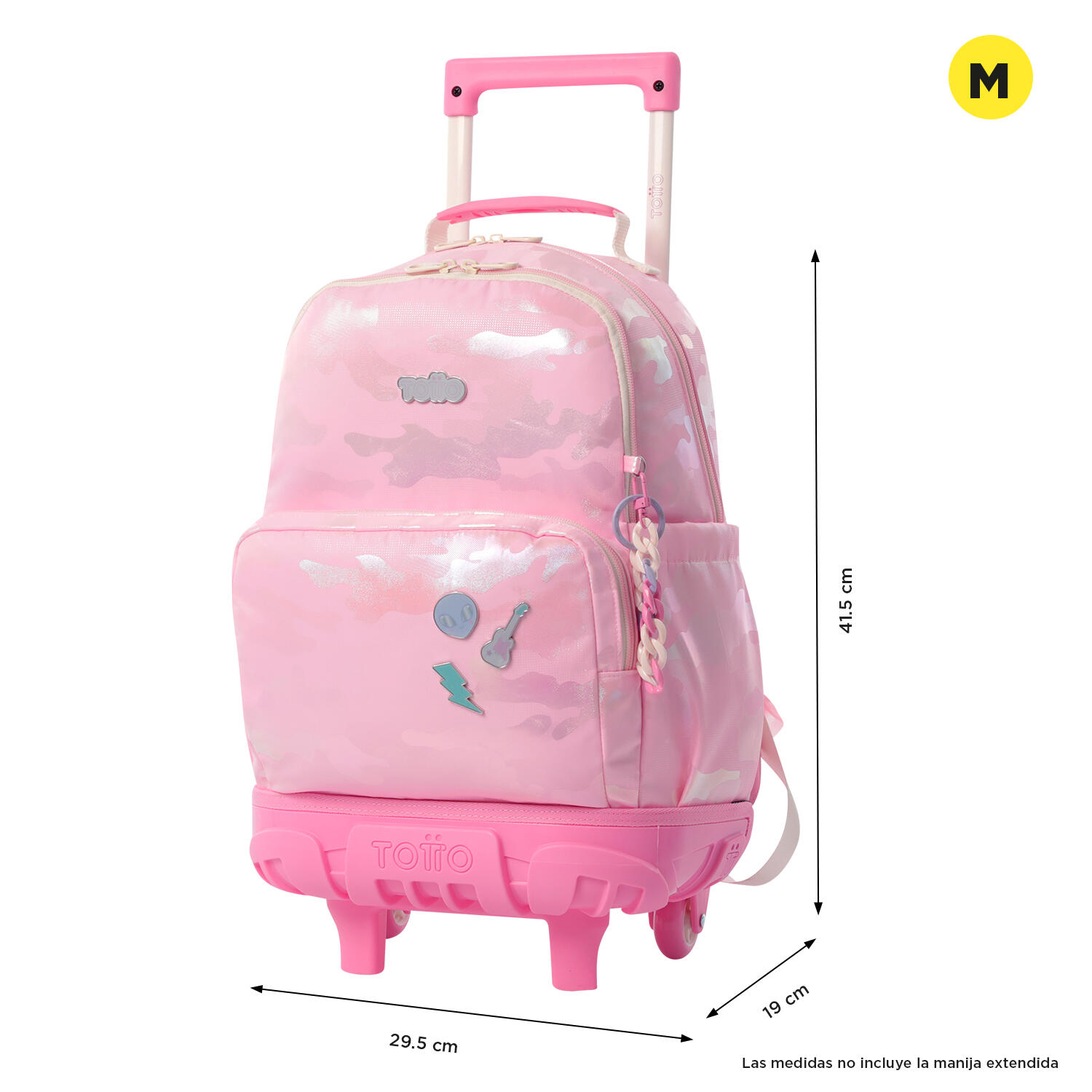 Totto Mochila infantil ruedas Majestic Rosa Poliéster 29.5 x 41.5 x 19 cm 3/5