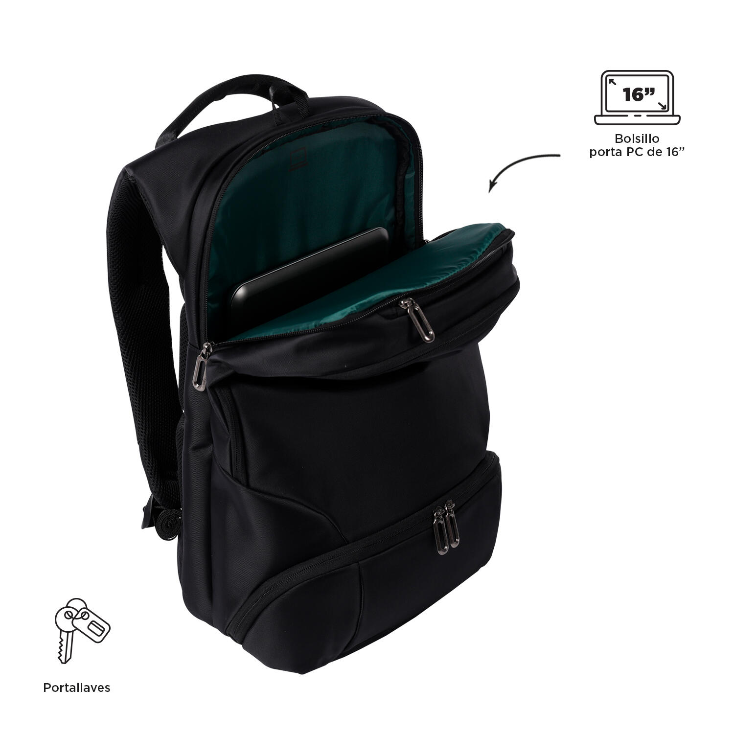 Totto Mochila urbana Kano Negro Poliéster 30 x 44 x 12 cm 4/4