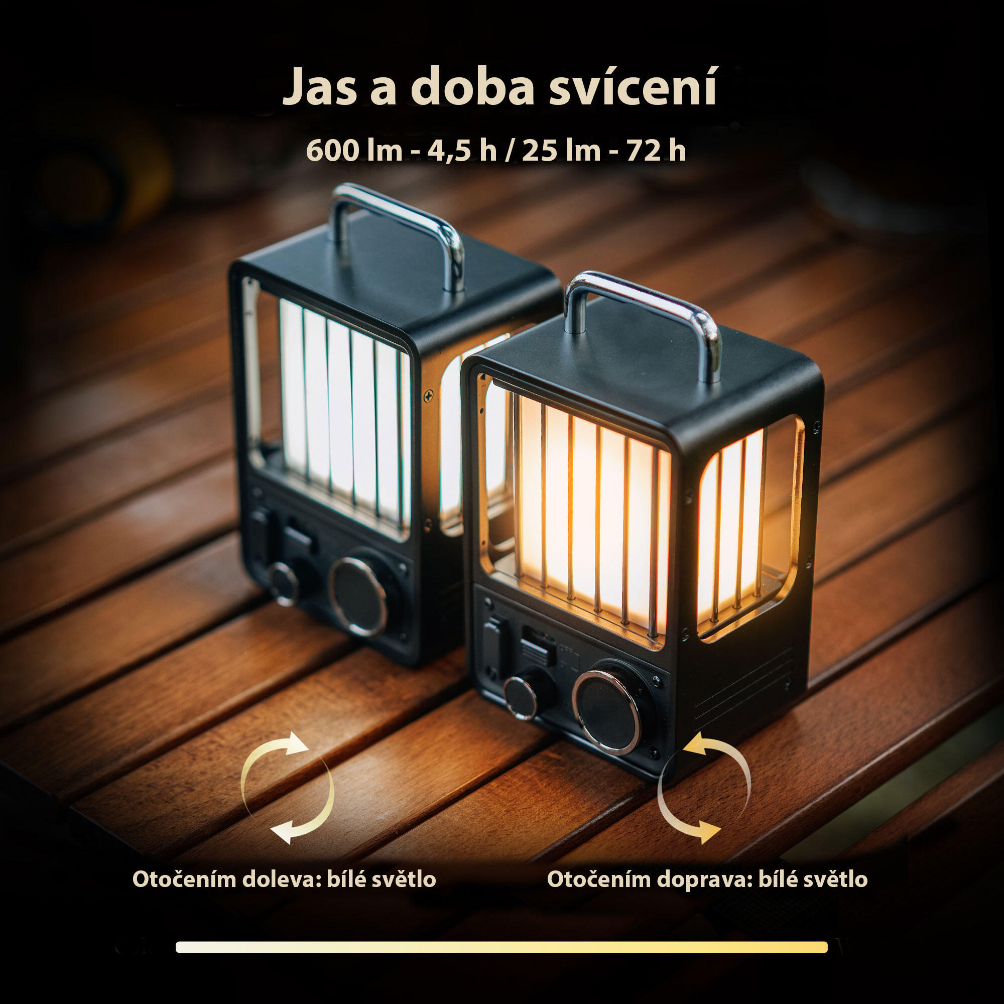 LED dobíjecí kempinková lampa VILLA Lantern 6/8