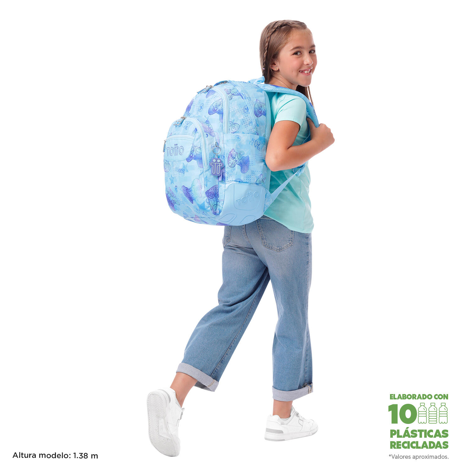 Totto Mochila escolar Rayol Polar Poliéster reciclado 33 x 44 x 13.5 cm 2/5