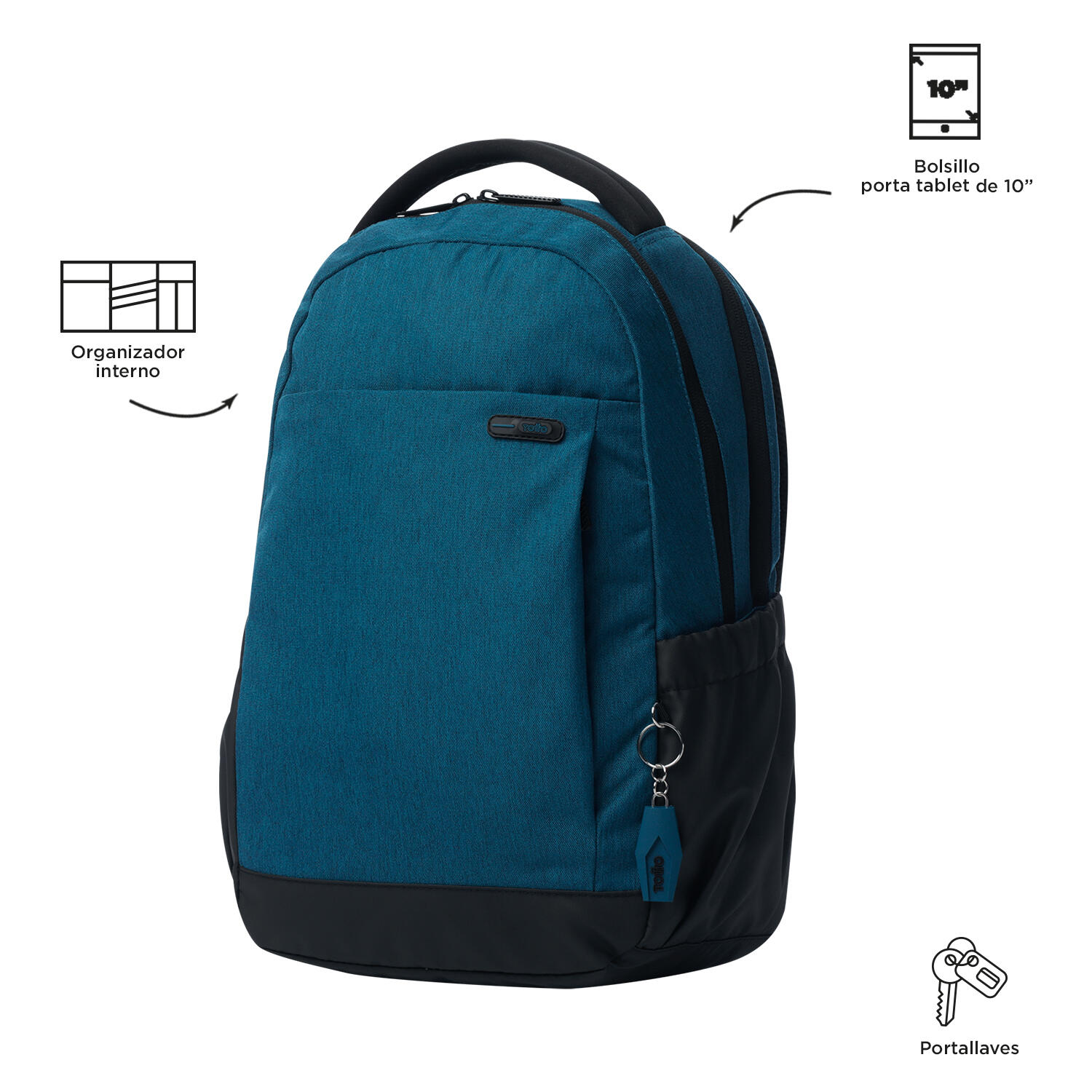 Totto Mochila ejecutiva Deleg 2.0 Moroccan Blue Poliéster 31 x 43 x 14 cm 5/5