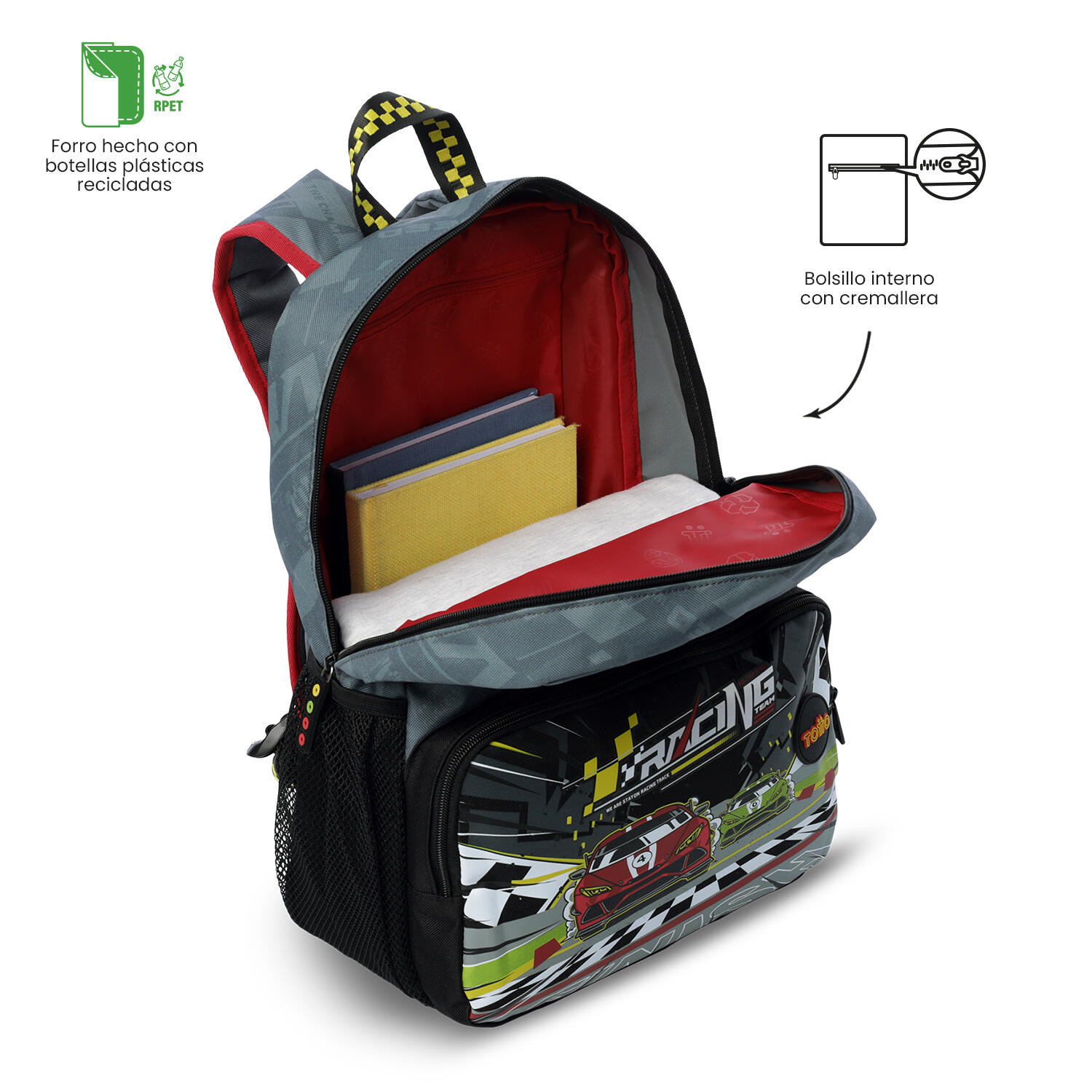 Totto Mochila Infantil Grand Prix M Grand Prix Poliéster 30.5 x 40.5 x 12.5 cm 5/5
