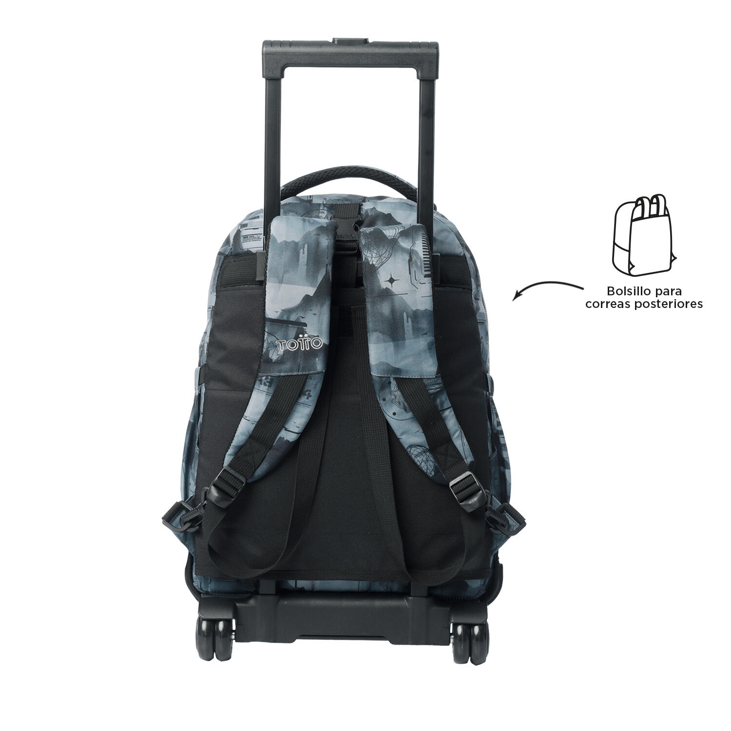 Totto Mochila escolar ruedas Tiza Desmontable Digital Hill Poliéster reciclado 4/5