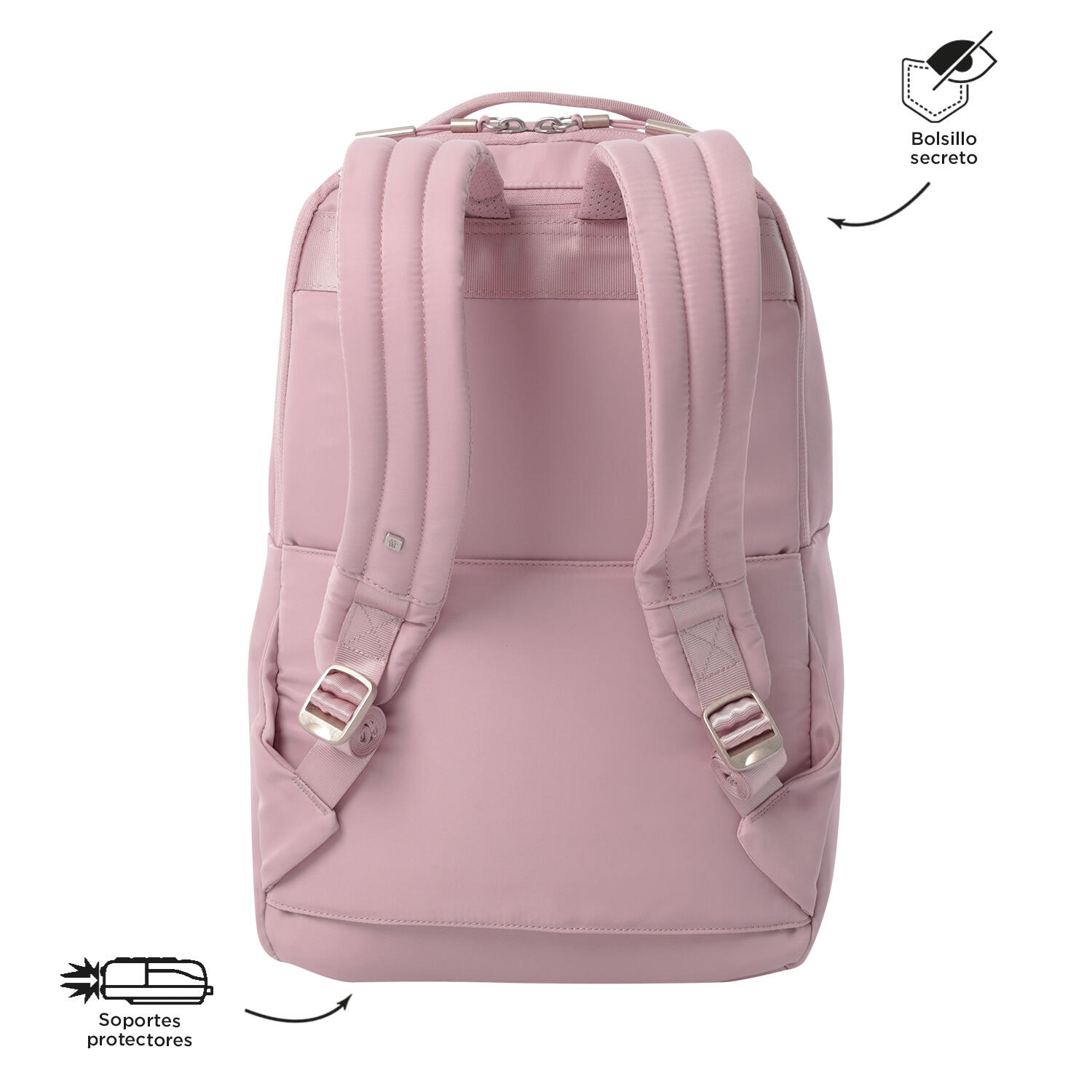 Totto Mochila ejecutiva Roxanne Keepsake Lilac Poliéster 28.5 x 42.5 x 12 cm 4/5