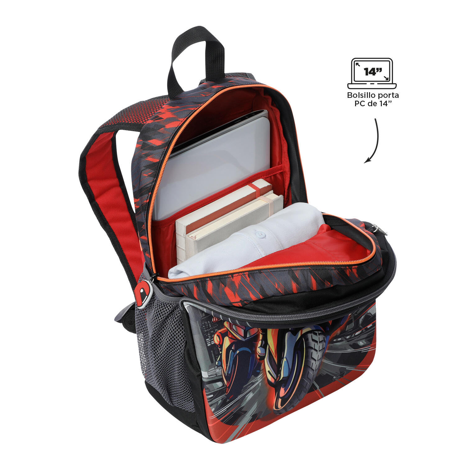 Totto Mochila escolar Speed B Rojo Poliéster 29 x 40.5 x 14 cm 4/5
