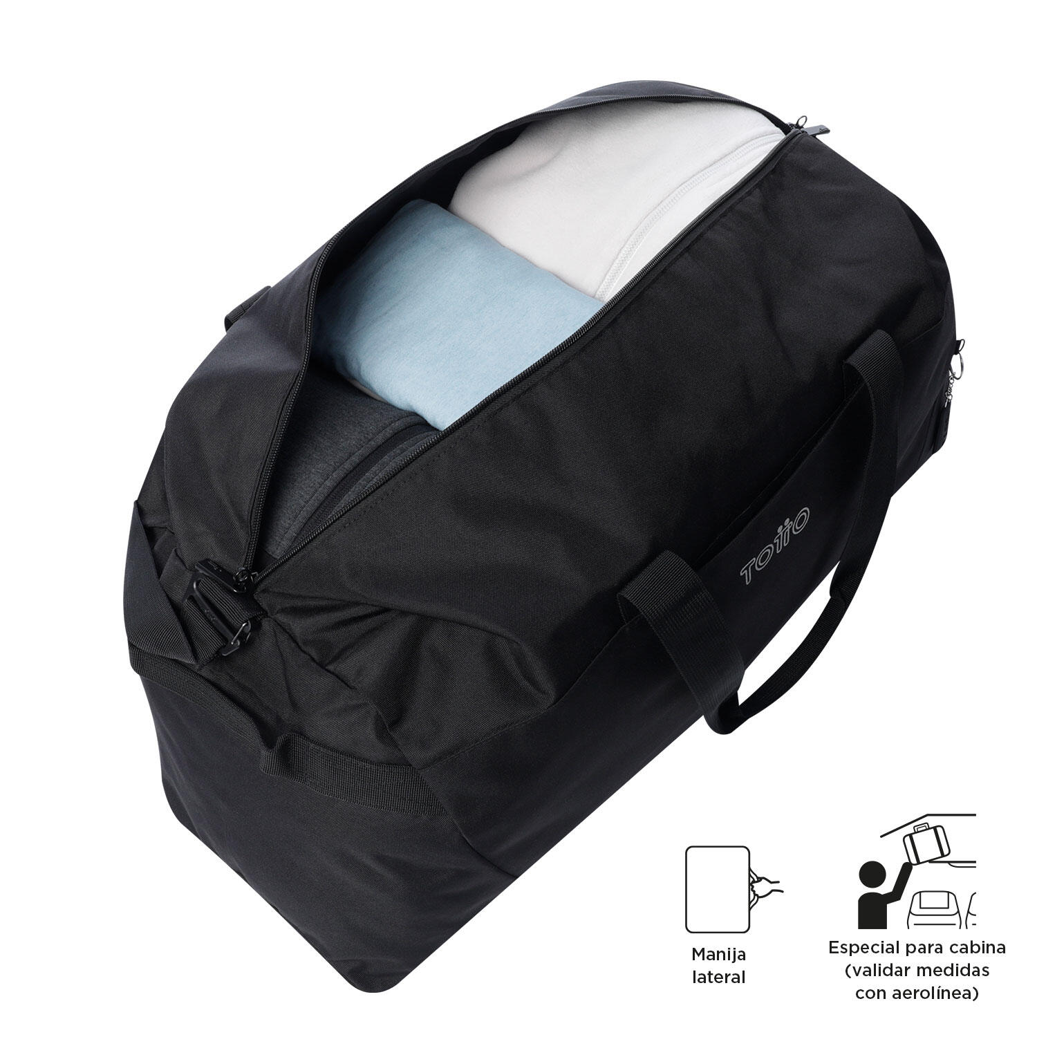 Totto Bolsa deporte Active Pro Negro Poliéster 75 x 35 x 26 cm 3/4