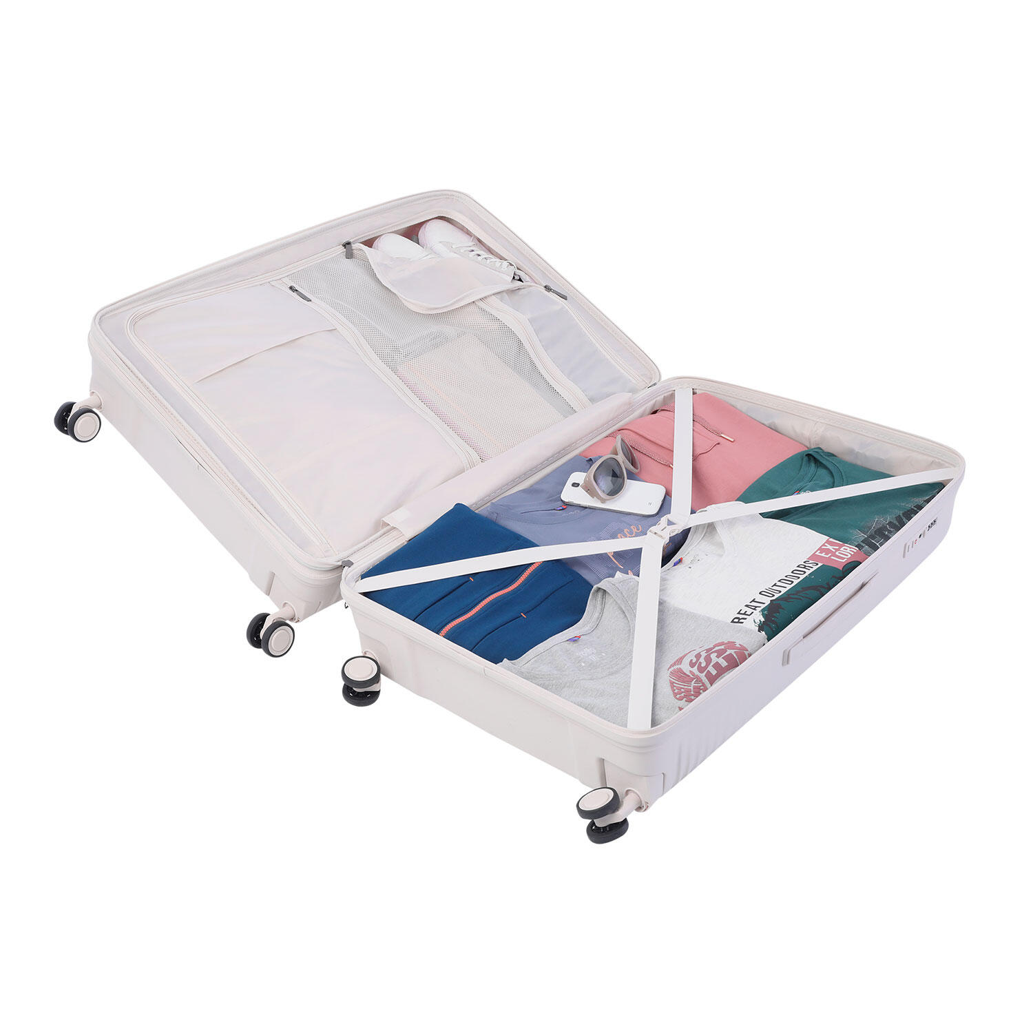 Totto Maleta grande Traveler White Sand Polipropileno 51.5 x 76.5 x 35.5 cm 3/5