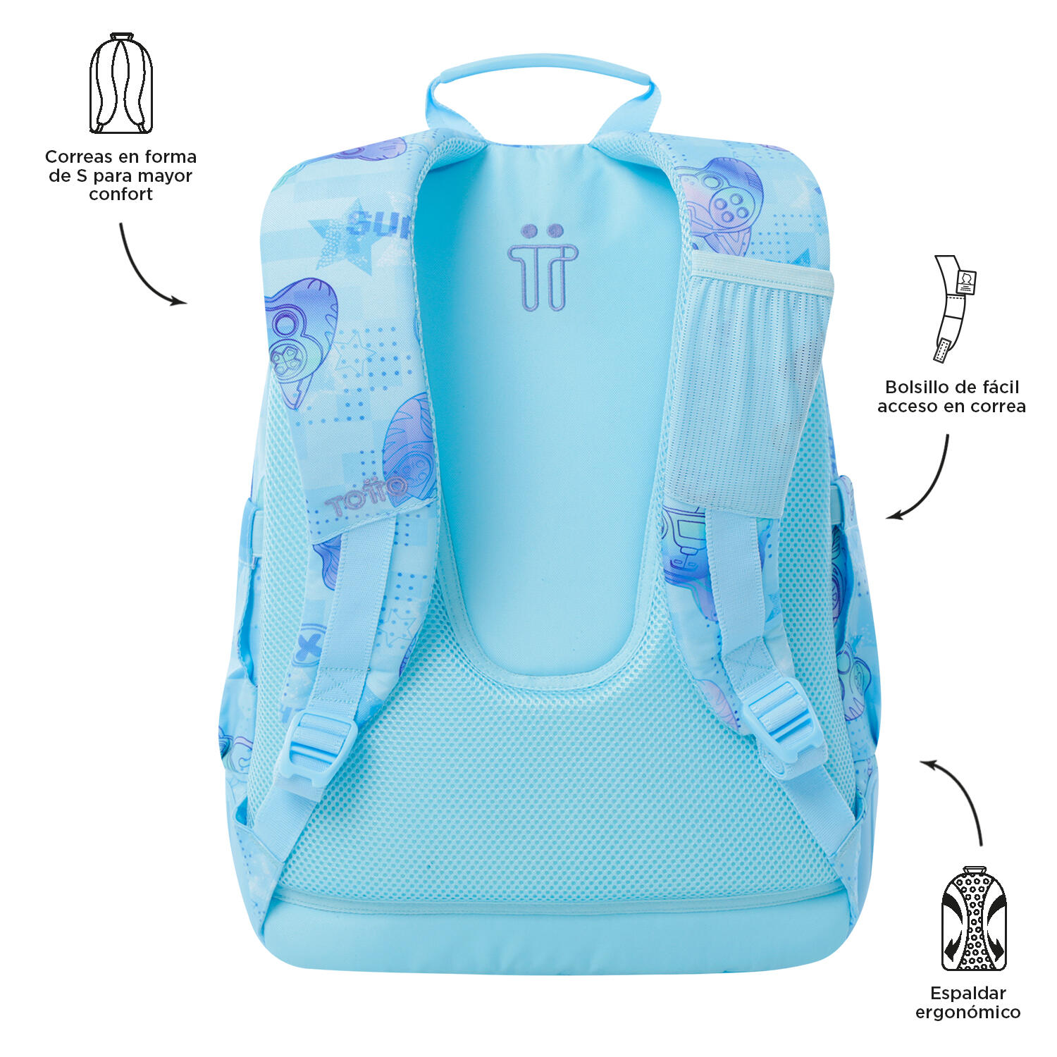 Totto Mochila escolar Rayol Polar Poliéster reciclado 33 x 44 x 13.5 cm 4/5