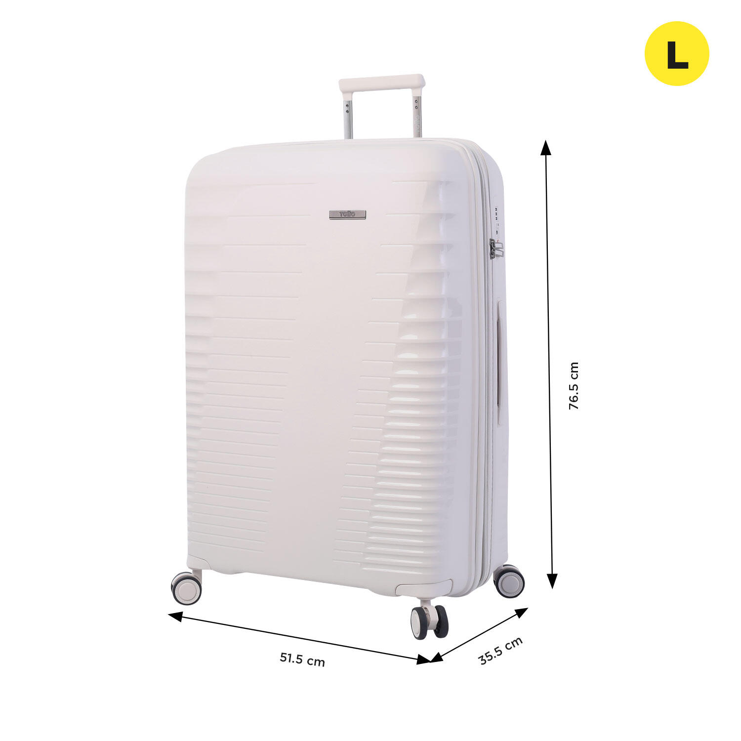 Totto Maleta grande Traveler White Sand Polipropileno 51.5 x 76.5 x 35.5 cm 2/5