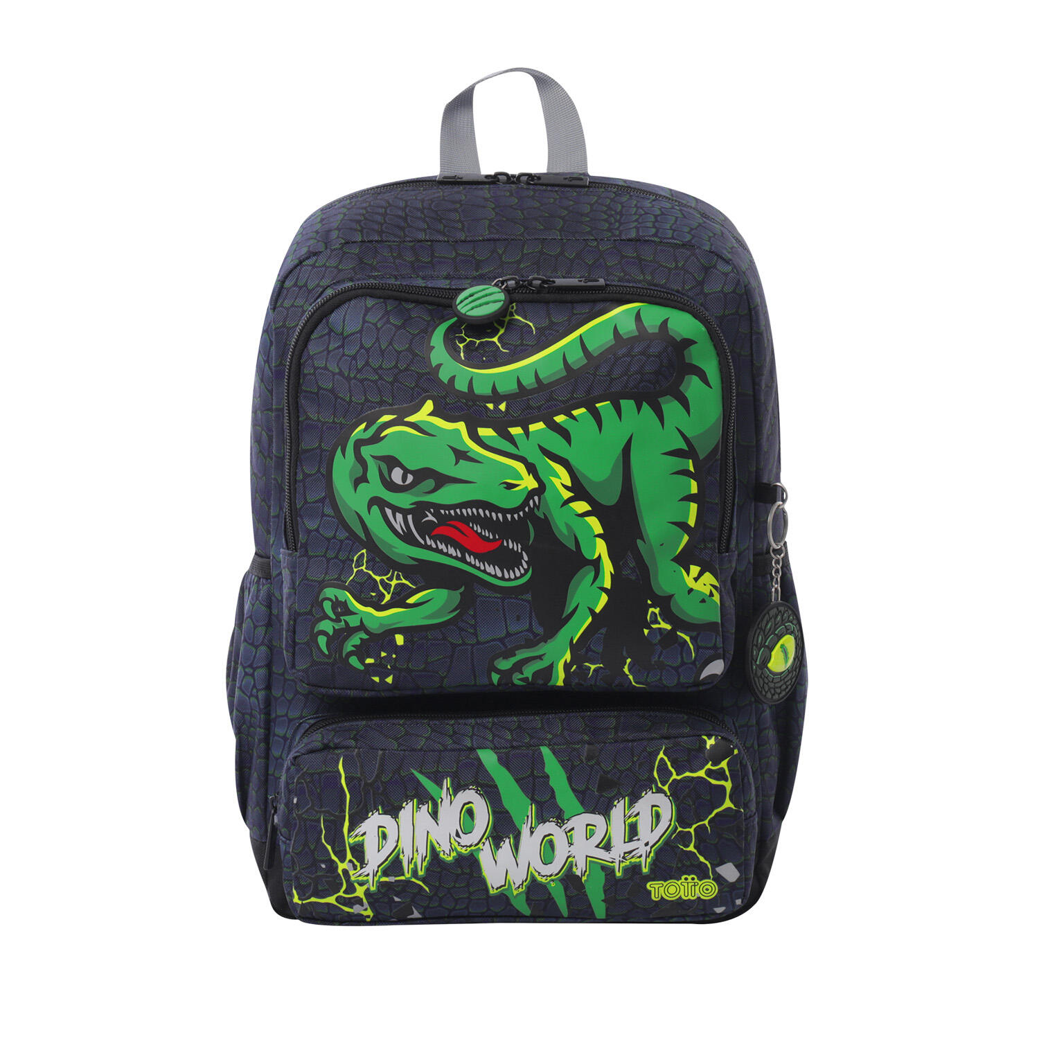 Totto Mochila infantil Rex Din Raptors Gris Poliéster 28.5 x 40.5 x 12 cm