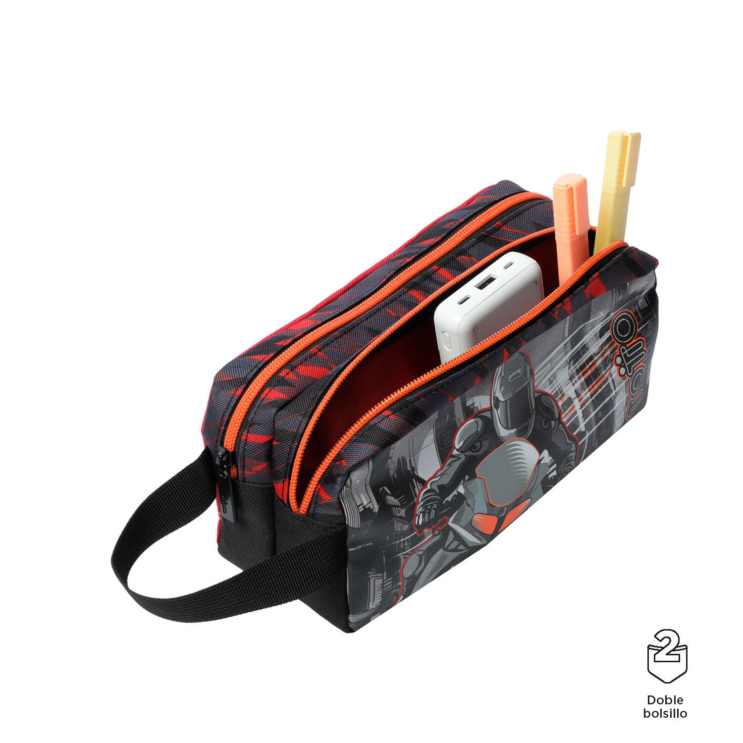 Totto Estuche infantil Speed Biker Rojo Poliéster 23 x 12 x 9 cm 3/4
