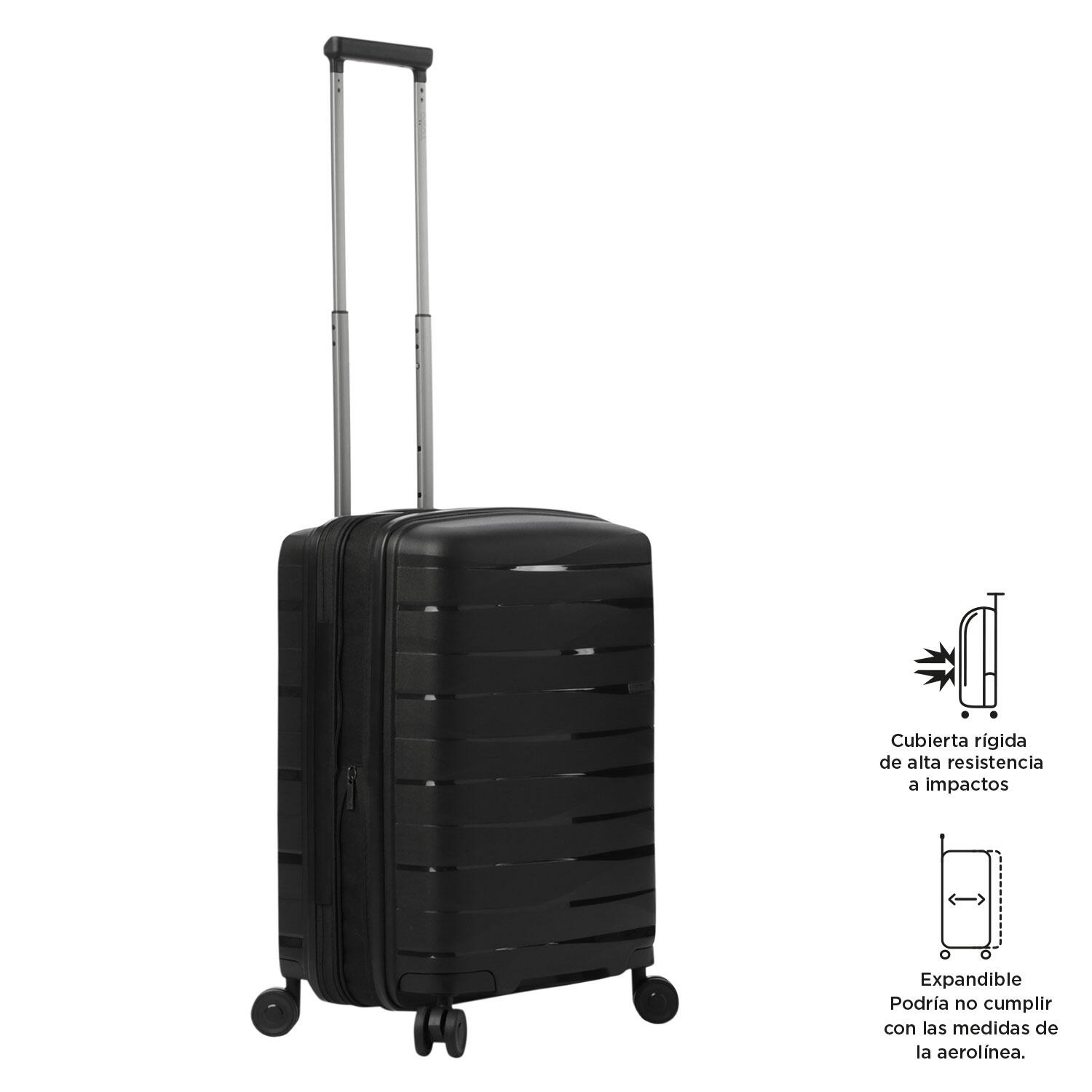 Totto Maleta de cabina Glide Negro Polipropileno 40.3 x 54.5 x 22.5 cm 5/5