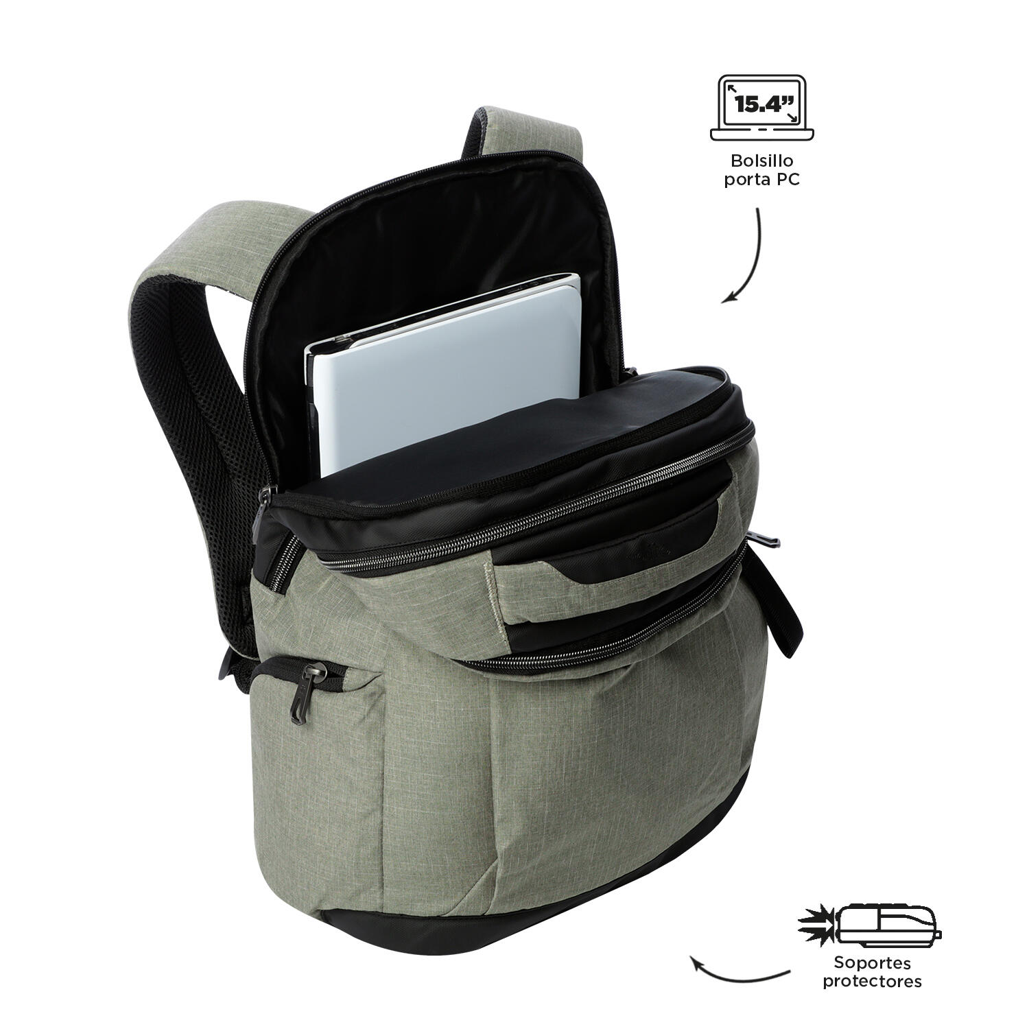 Totto Mochila ejecutiva Hexa XL Desert Taupe Poliéster 32 x 47 x 18 cm 4/5