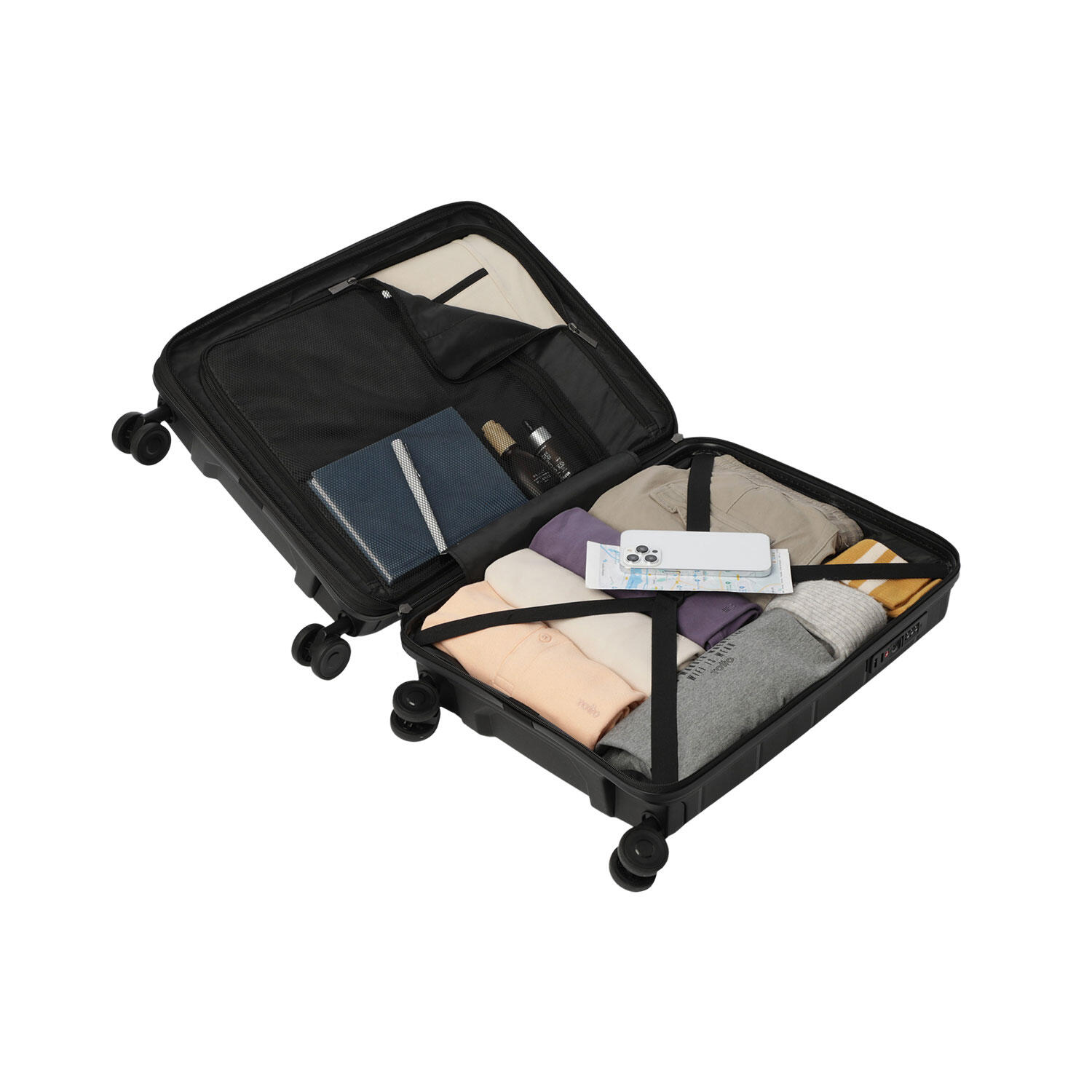 Totto Maleta de cabina Glide Negro Polipropileno 40.3 x 54.5 x 22.5 cm 4/5