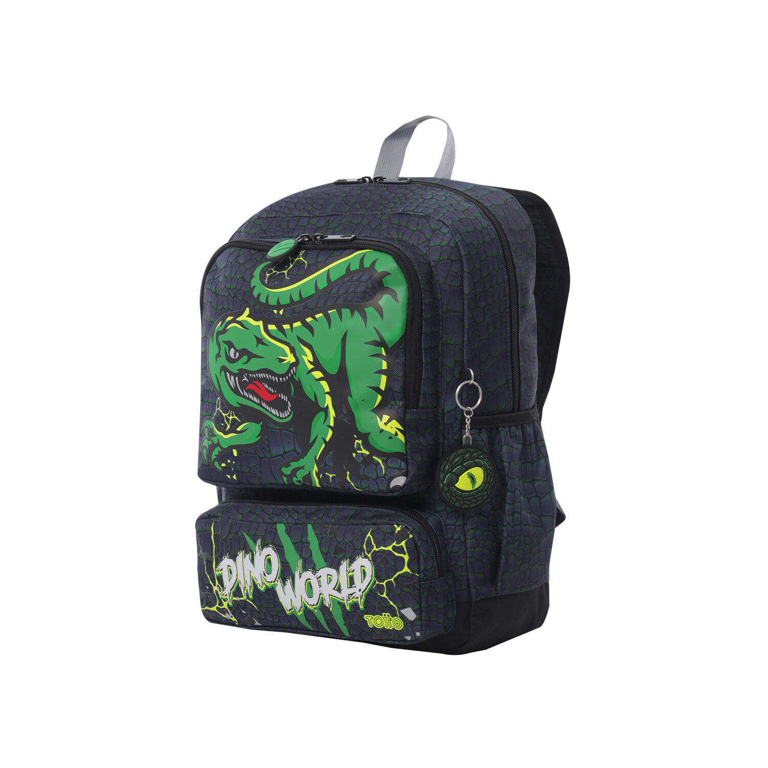 Totto Mochila infantil Rex Din Raptors Gris Poliéster 28.5 x 40.5 x 12 cm 2/5