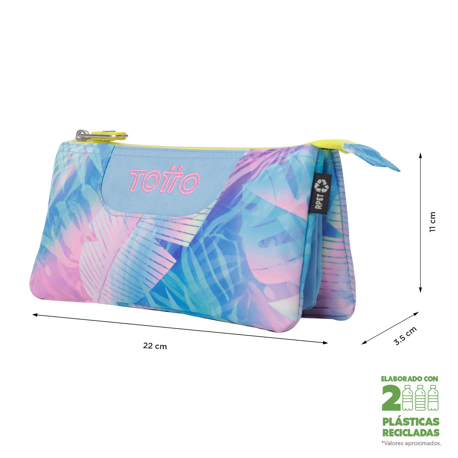 Totto Estuche escolar Tablero Prisma Poliéster reciclado 22 x 11 x 3.5 cm 2/4
