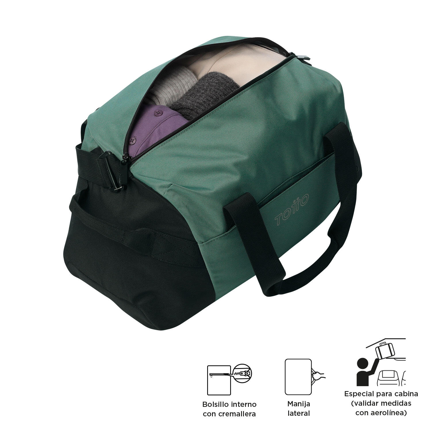 Totto Bolsa deporte Active Pro Silver Pine Poliéster reciclado 45 x 25 x 20 cm 4/5