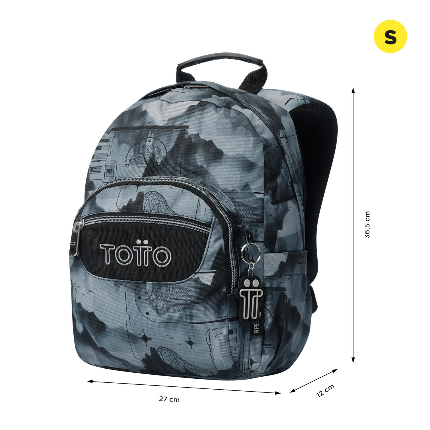 Totto Mochila escolar Tempera Digital Hill Poliéster reciclado 27 x 36.5 x 12 c 2/5