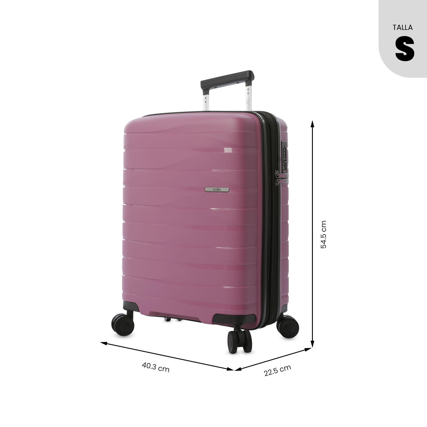 Totto Maleta de cabina Glide Rosa Polipropileno 40.3 x54.5 x 22.5 cm 3/5