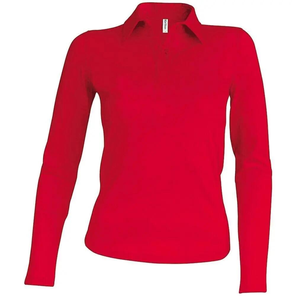 Damen Poloshirt mit langen Ärmeln Kariban 3/7