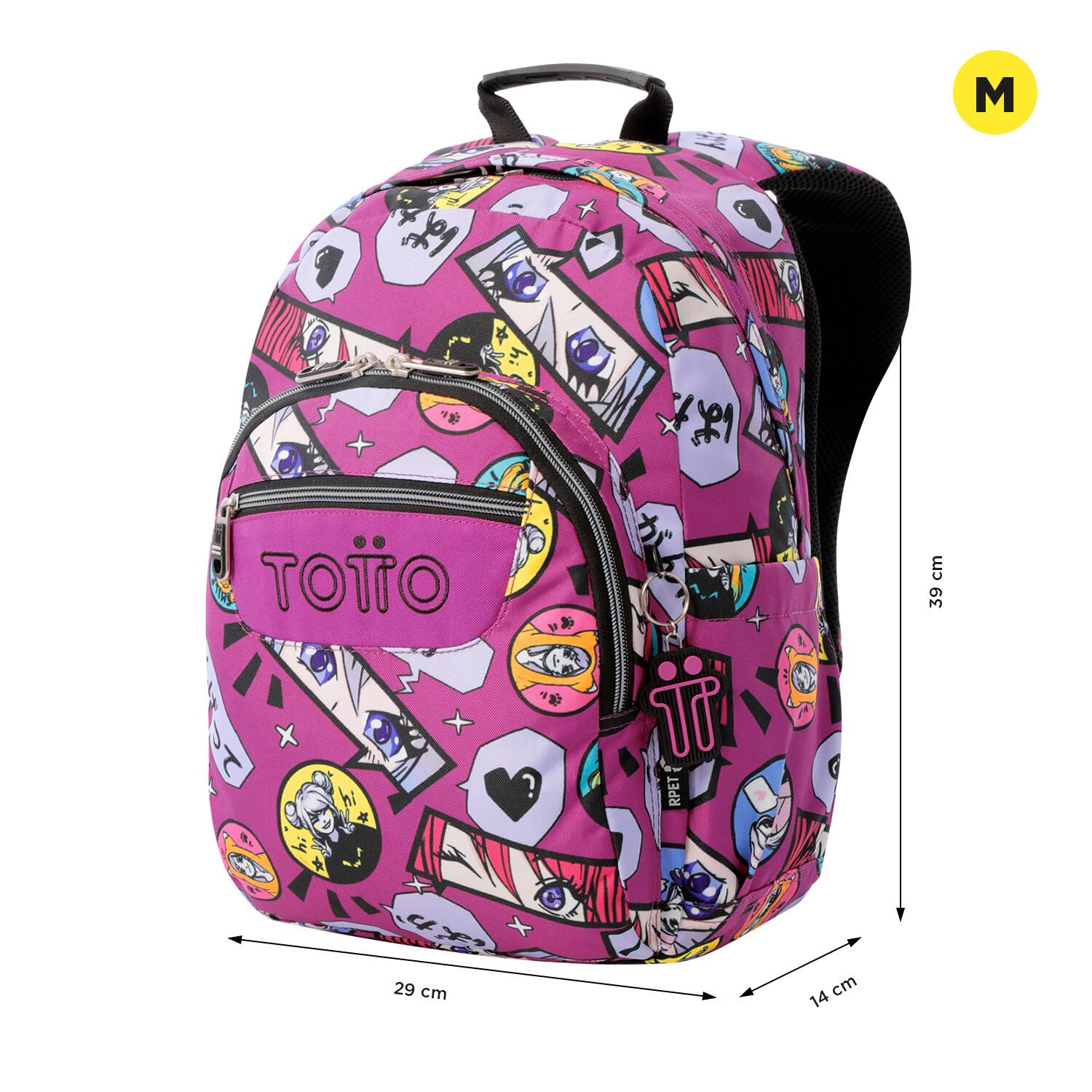 Totto Mochila escolar Gommas Kitsune Poliéster reciclado 29 x 39 x 14 cm 2/5