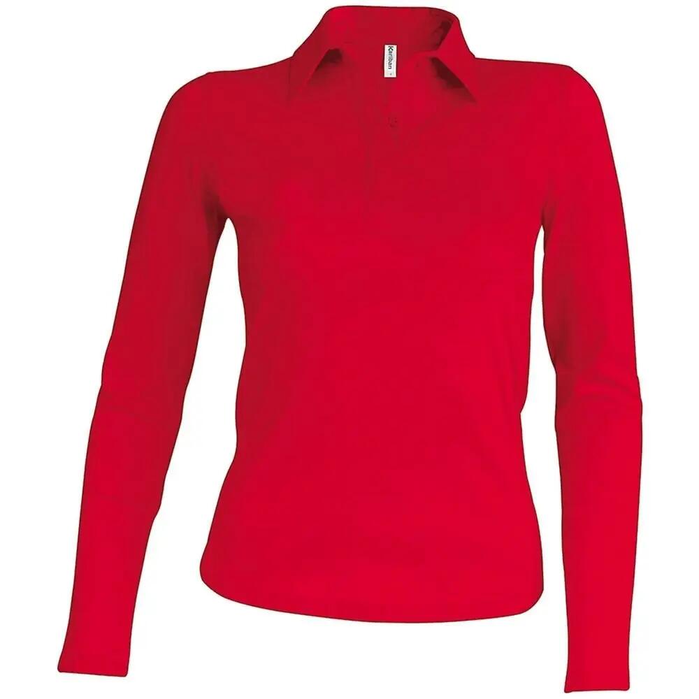 Damen Poloshirt mit langen Ärmeln Kariban 2/7