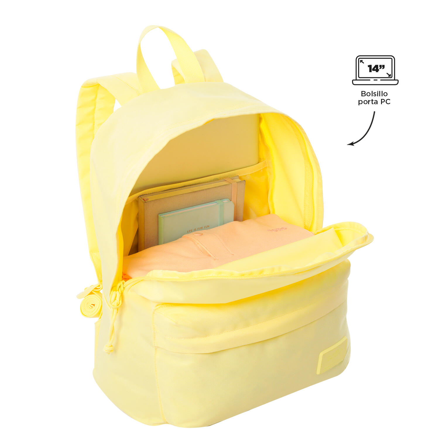 Totto Pack mochila + estuche Kalex Yellow Iris Poliéster 32 x 40 x 13 cm 5/5