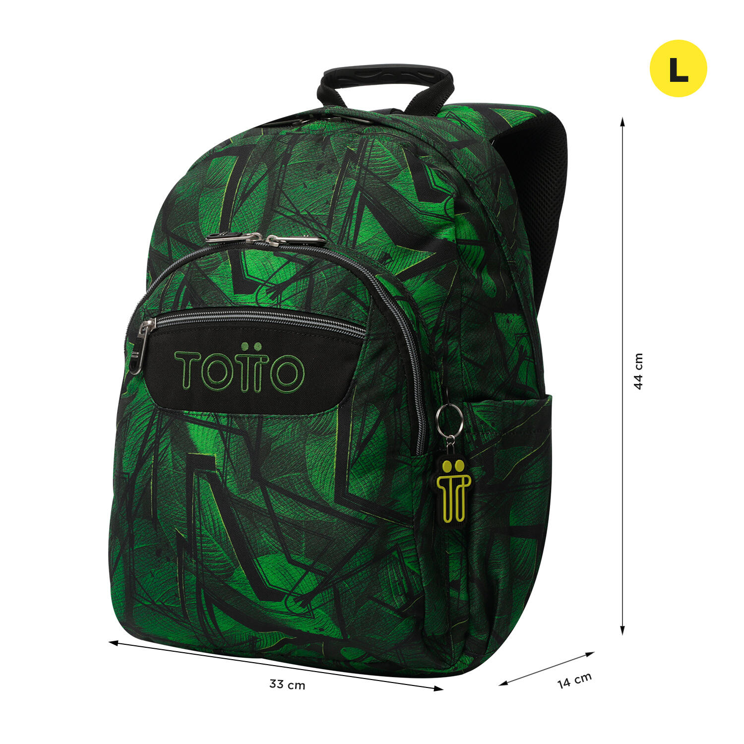 Totto Mochila escolar Acuareles Jhony Jungle Poliéster reciclado 33 x 44 x 14 c 2/5