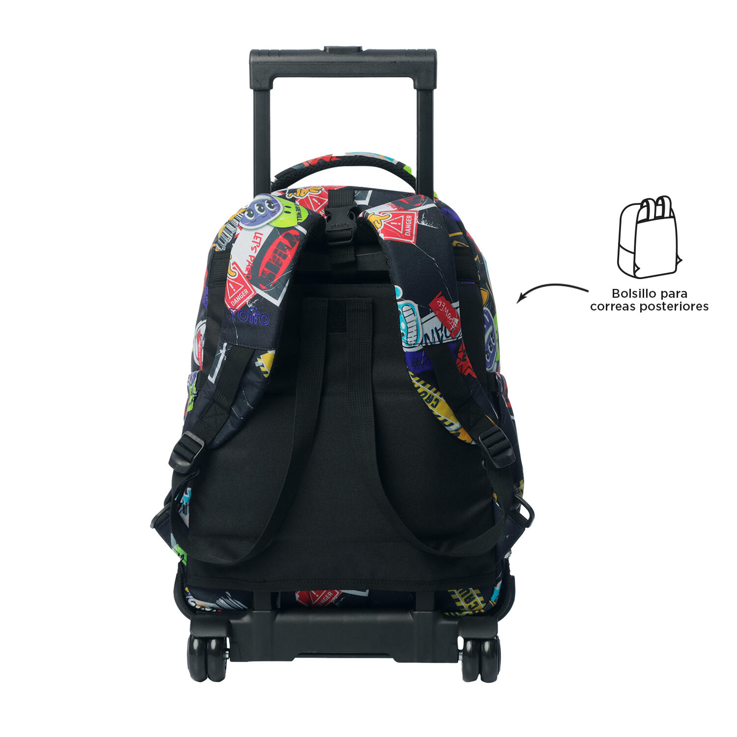 Totto Mochila escolar ruedas Tiza Desmontable Sticky Poliéster reciclado 32 x 4 4/5