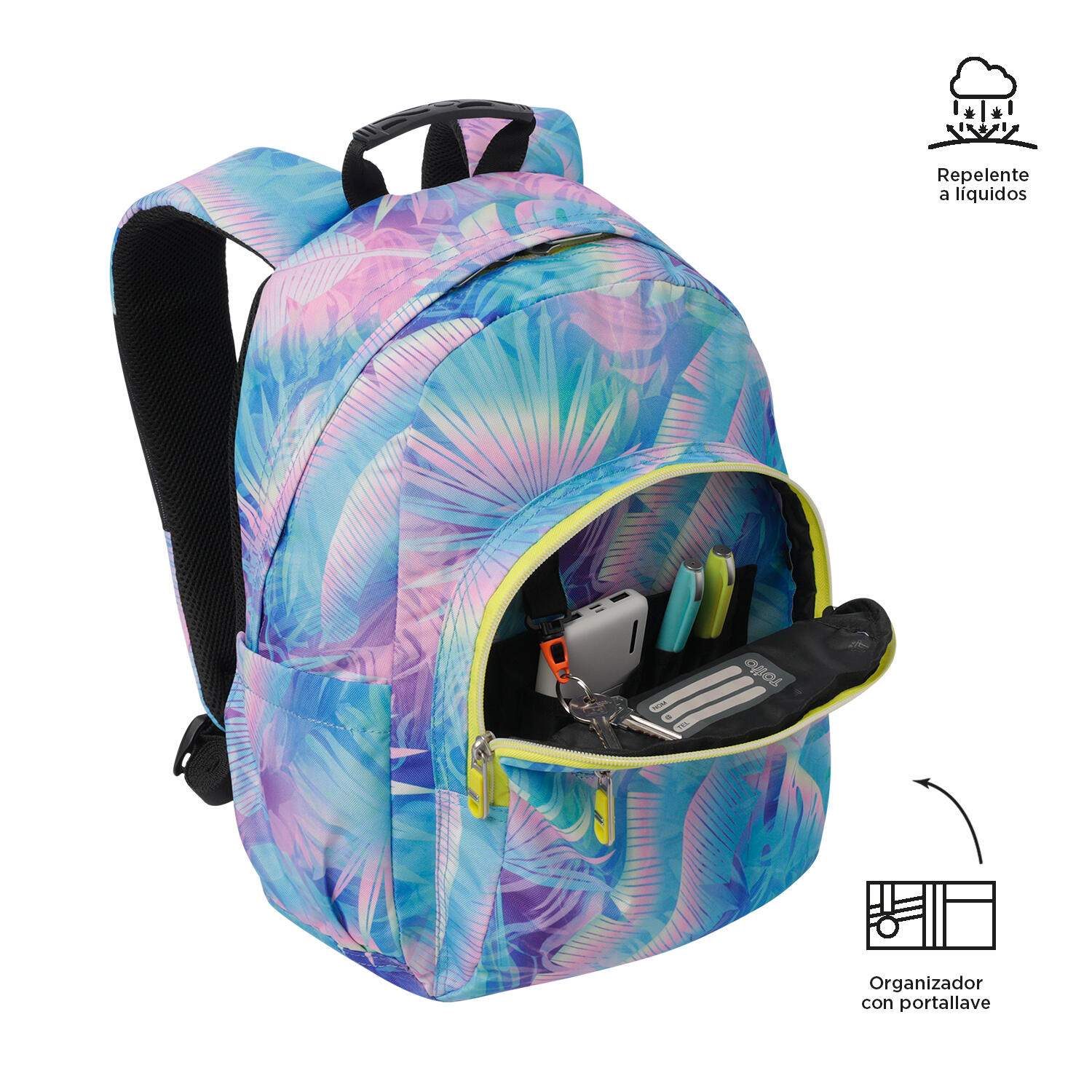 Totto Mochila escolar Gommas Prisma Poliéster reciclado 29 x 39 x 14 cm 5/5