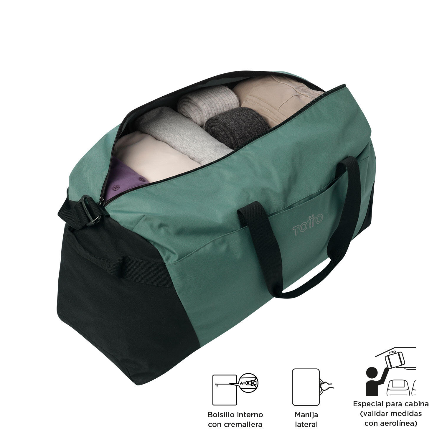 Totto Bolsa deporte Active Pro Silver Pine Poliéster reciclado 65 x 35 x 25 cm 5/5