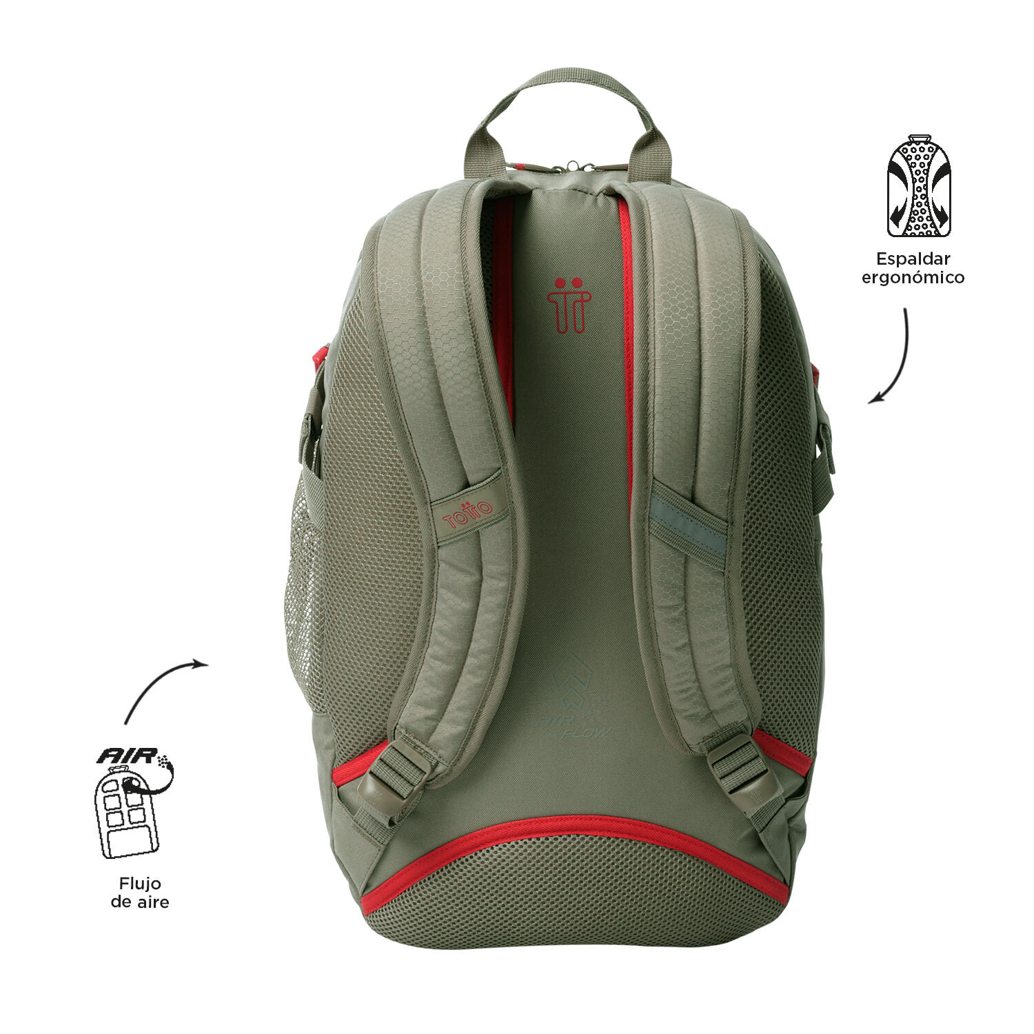 Totto Mochila urbana Deportto Desert Taupe Poliéster 29 x 47 x 15 cm 3/5