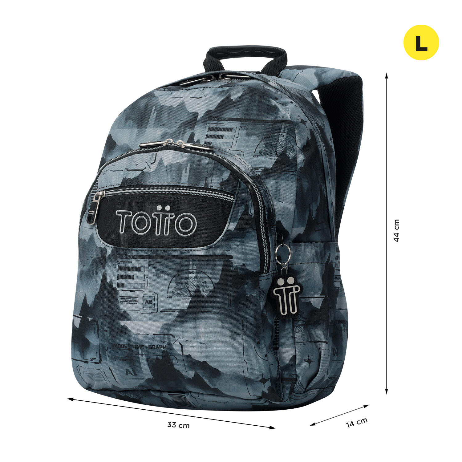 Totto Mochila escolar Acuareles Digital Hill Poliéster reciclado 33 x 44 x 14 c 2/5