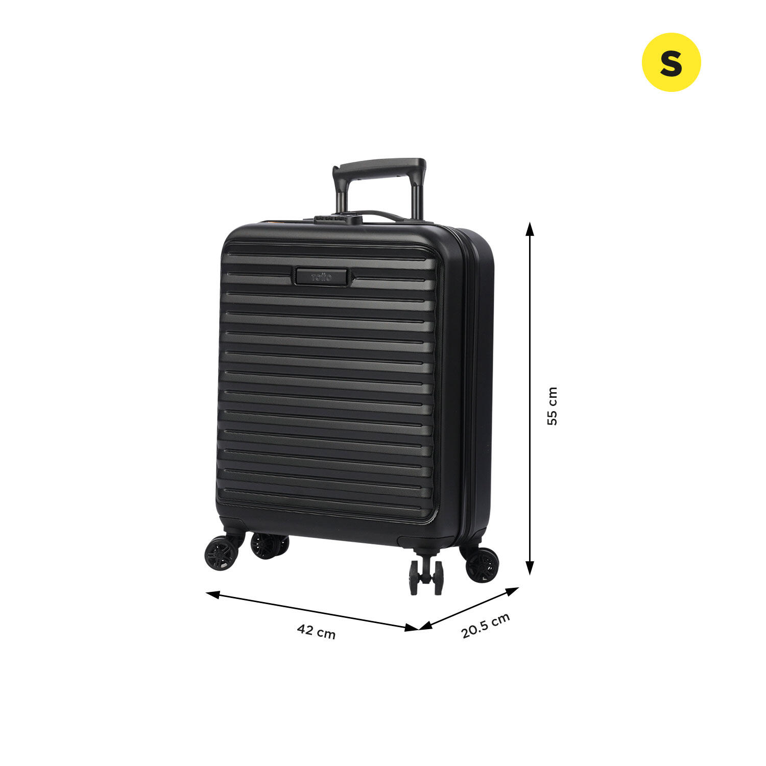 Totto Maleta de cabina Helios Negro Acrilonitrilo 42 x 55 x 20.5 cm 3/5