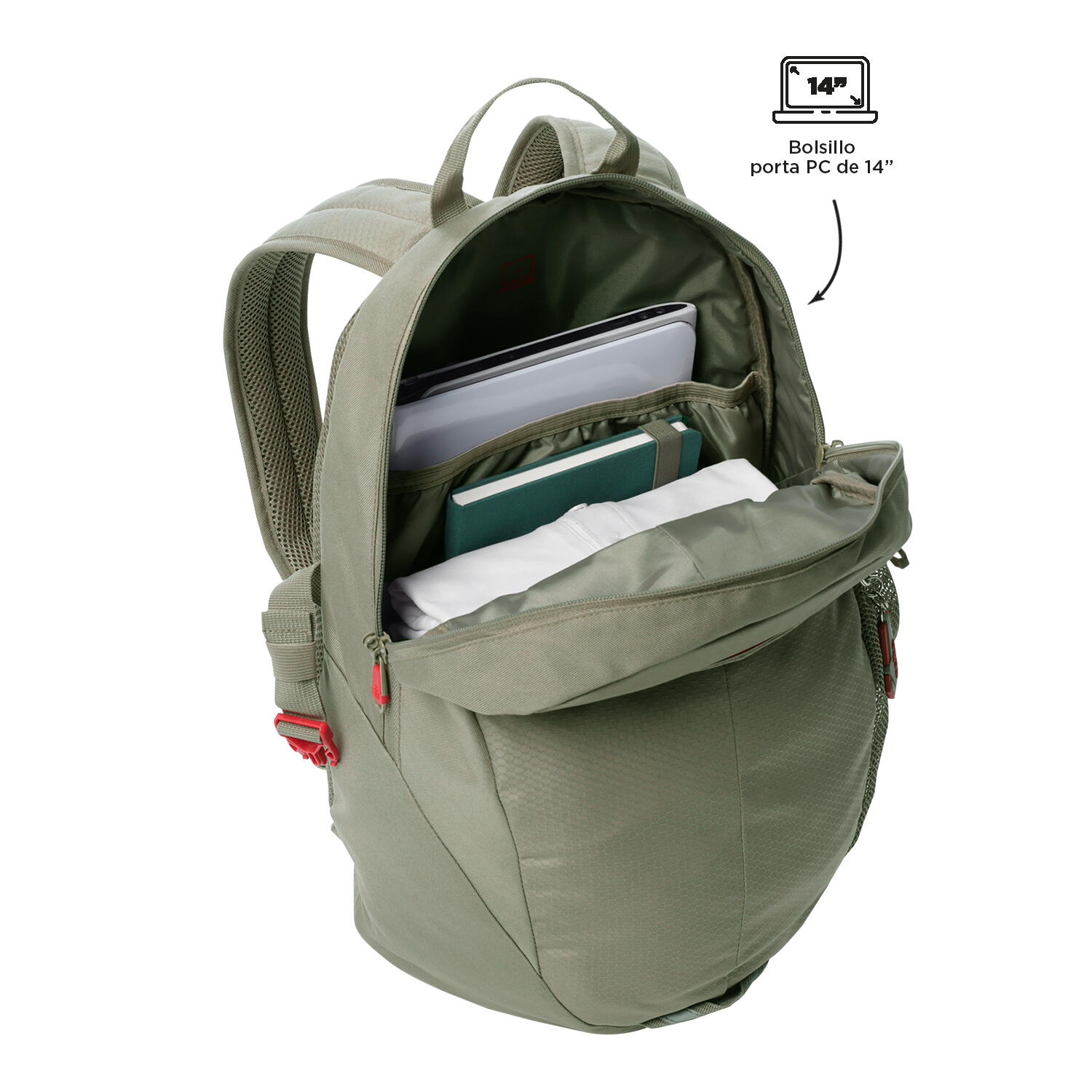 Totto Mochila urbana Deportto Desert Taupe Poliéster 29 x 47 x 15 cm 4/5