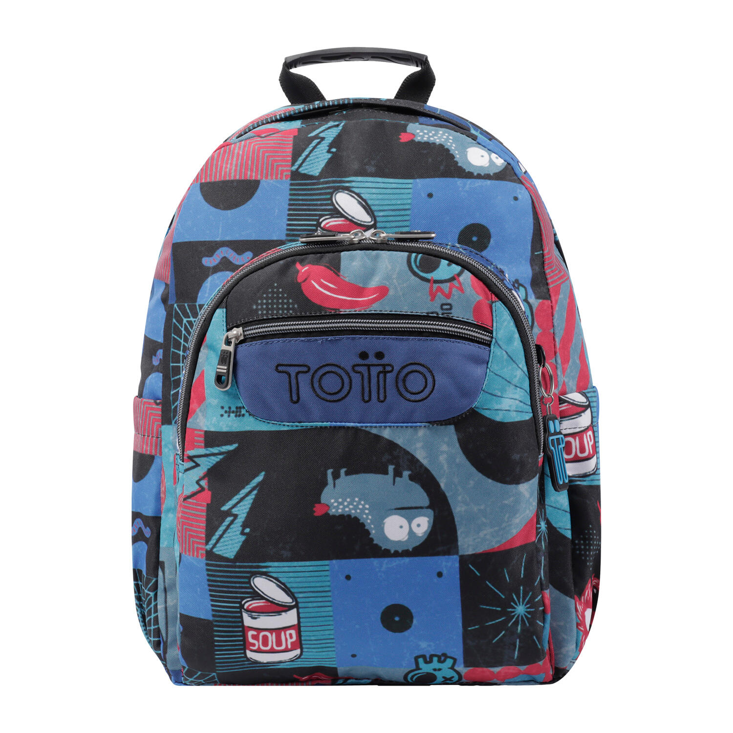 Totto Mochila escolar Acuarela Cyber monstruos Poliéster 33 x44 x14 cm