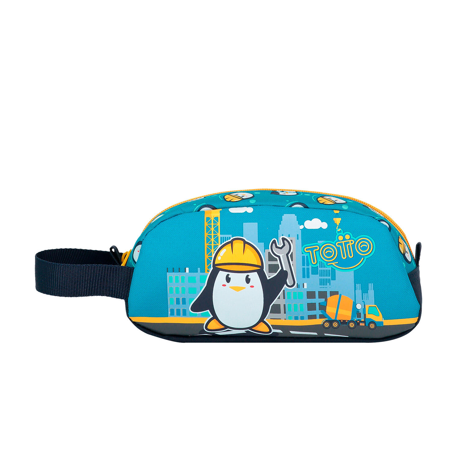 Totto Estuche infantil Funny Penguin Azul Poliéster 22 x 10.5 x 8 cm 1/4