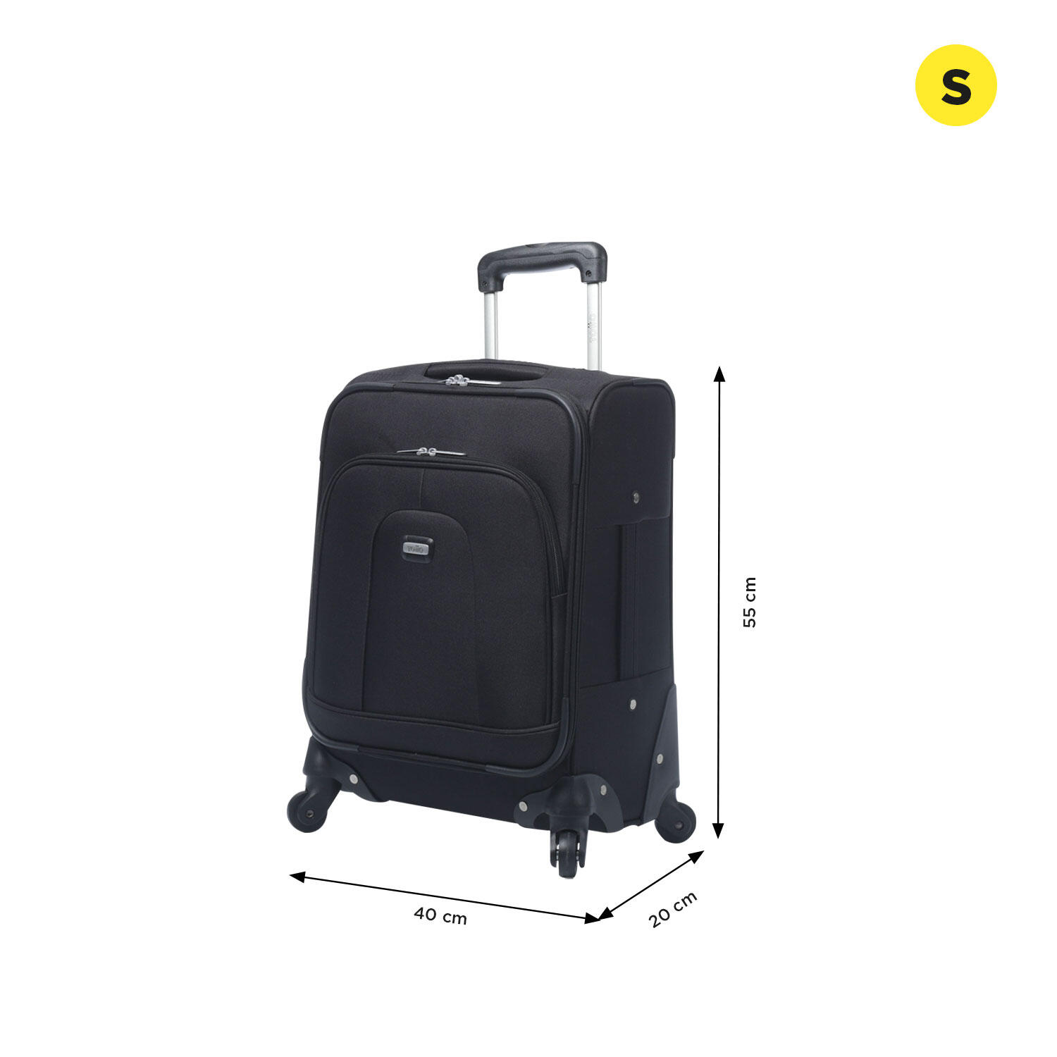 Totto Maleta de cabina Andromeda 2.0 Black Poliéster 40 x 55 x 20 cm 2/4