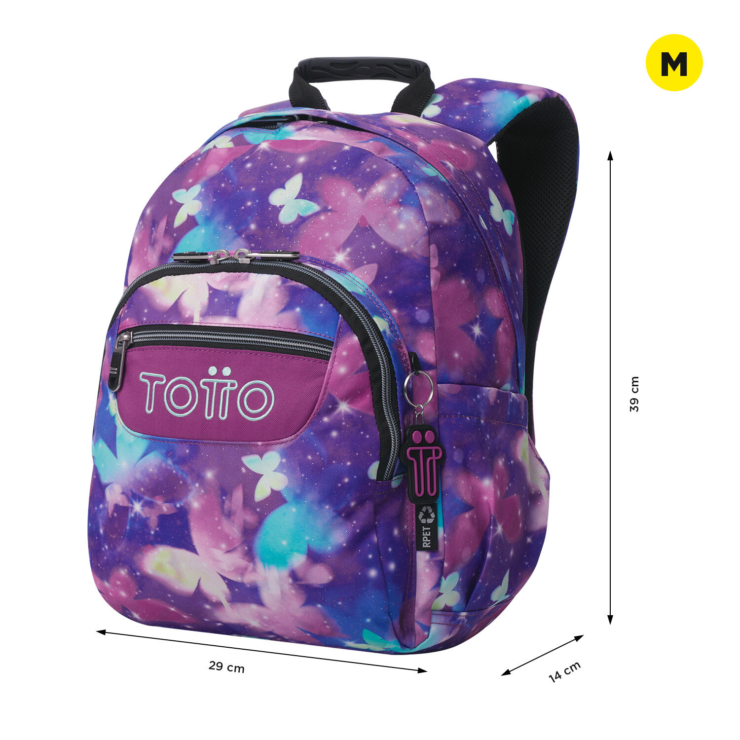 Totto Mochila escolar Gommas Butterfly Poliéster reciclado 29 x 39 x 14 cm 3/5