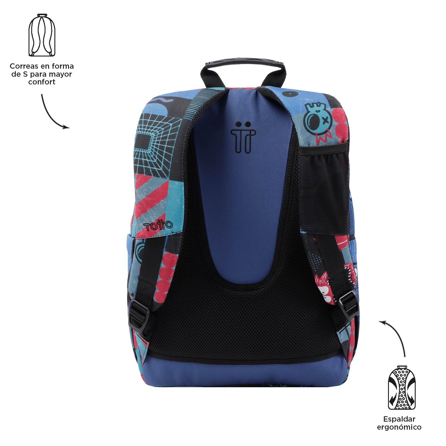 Totto Mochila escolar Acuarela Cyber monstruos Poliéster 33 x44 x14 cm 3/5