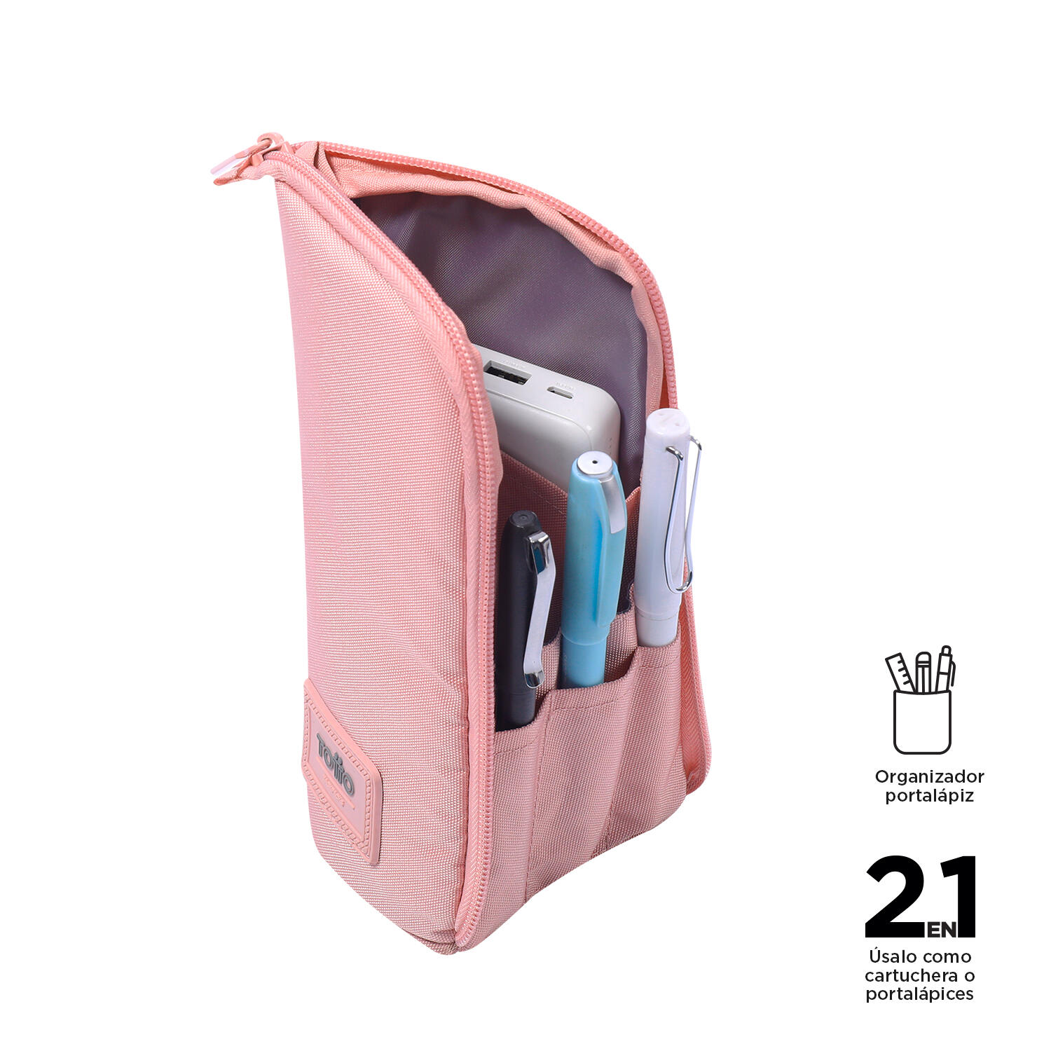 Totto Estuche Trik 3 Peachskin Poliéster reciclado 9.5 x 20 x 4 cm 3/4