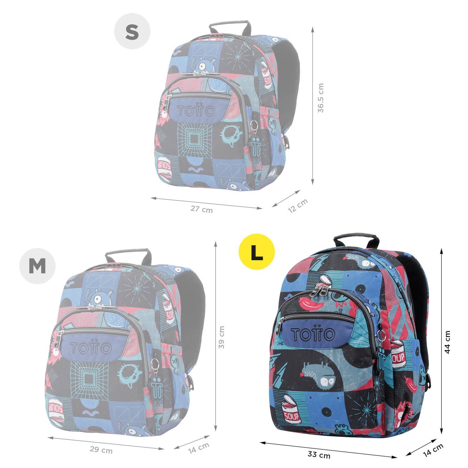 Totto Mochila escolar Acuarela Cyber monstruos Poliéster 33 x44 x14 cm 2/5