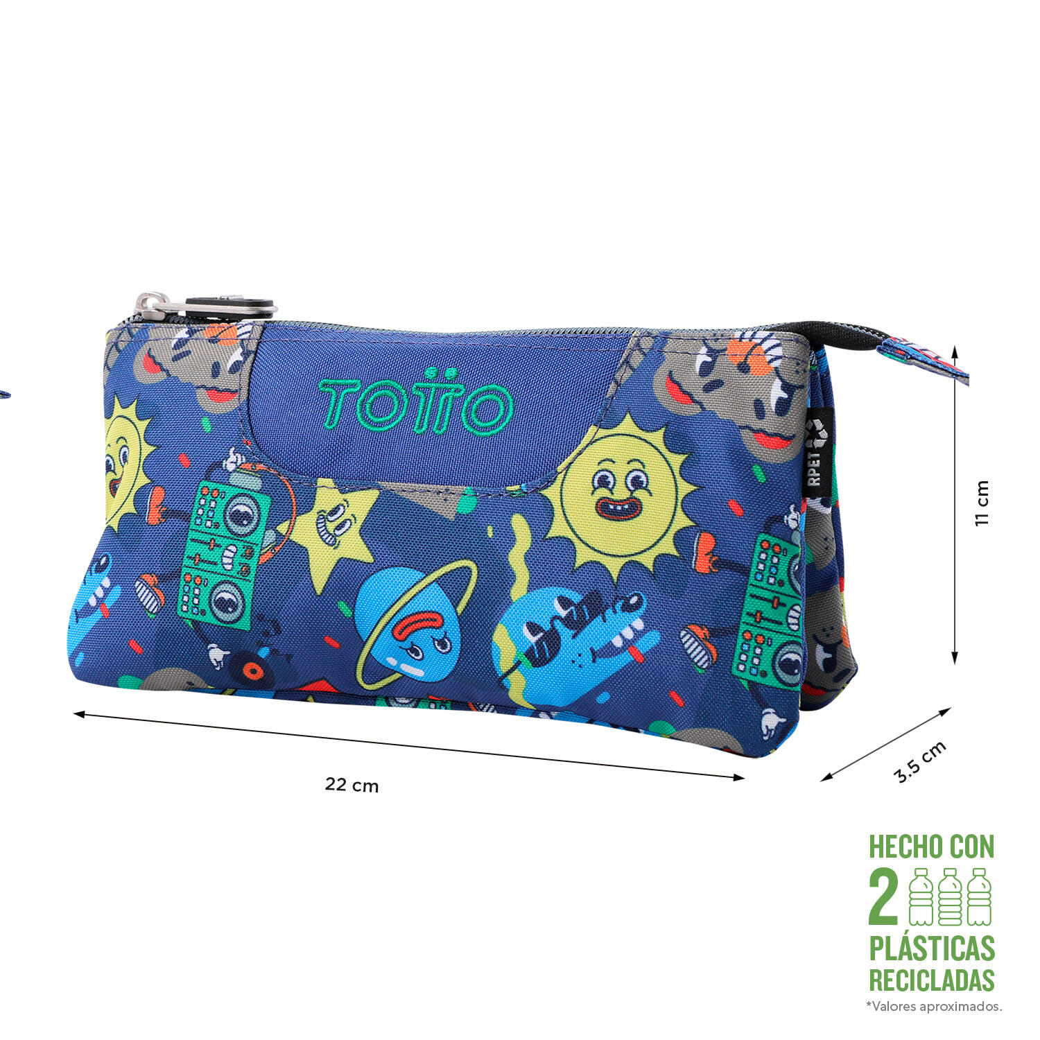 Totto Estuche escolar Tablero Tello Poliéster reciclado 22 x 11 x 3.5 cm 2/4