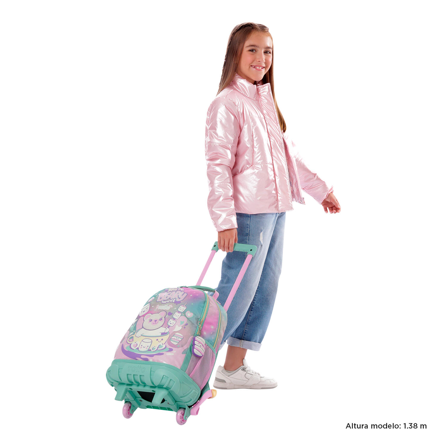 Totto Mochila infantil ruedas Mellow Rosa Poliéster 29.5 x 41.5 x 19 cm 2/5