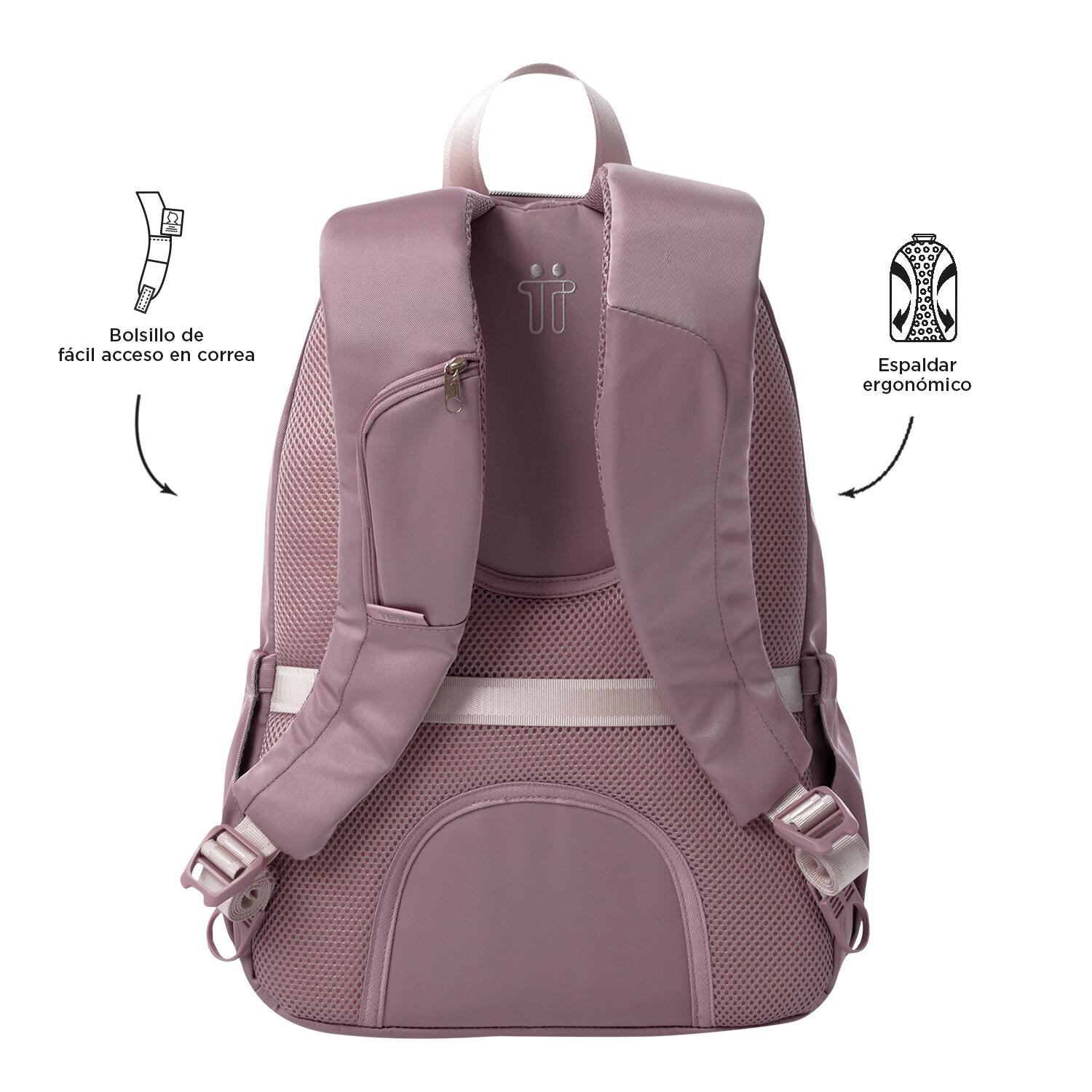Totto Mochila urbana Goctal 2.0 Keepsake Lilac Poliéster 32.5 x 44 x 18 cm 4/5