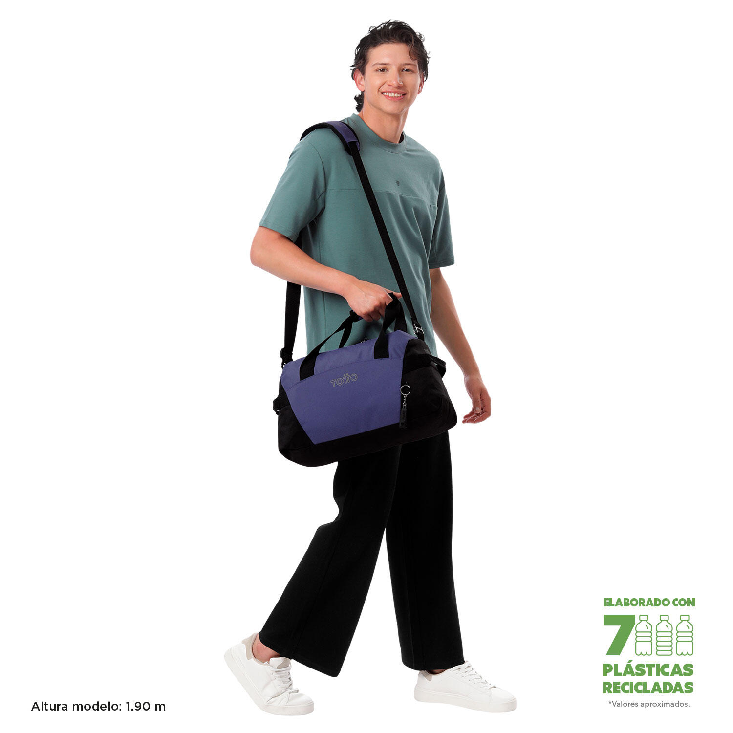 Totto Bolsa deporte Active Pro S Skipper Blue Poliéster reciclado 45 x25 x20 cm 2/5