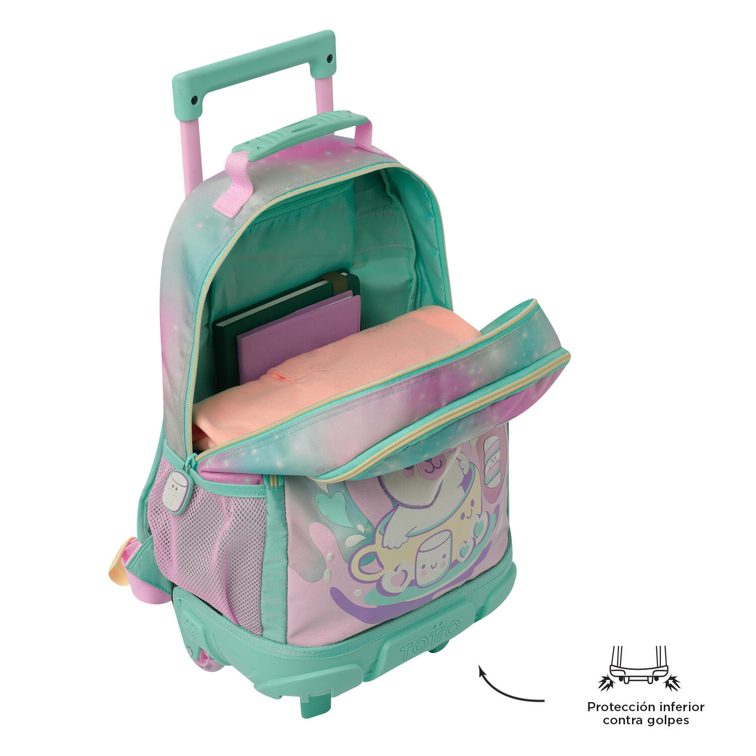 Totto Mochila infantil ruedas Mellow Rosa Poliéster 29.5 x 41.5 x 19 cm 5/5